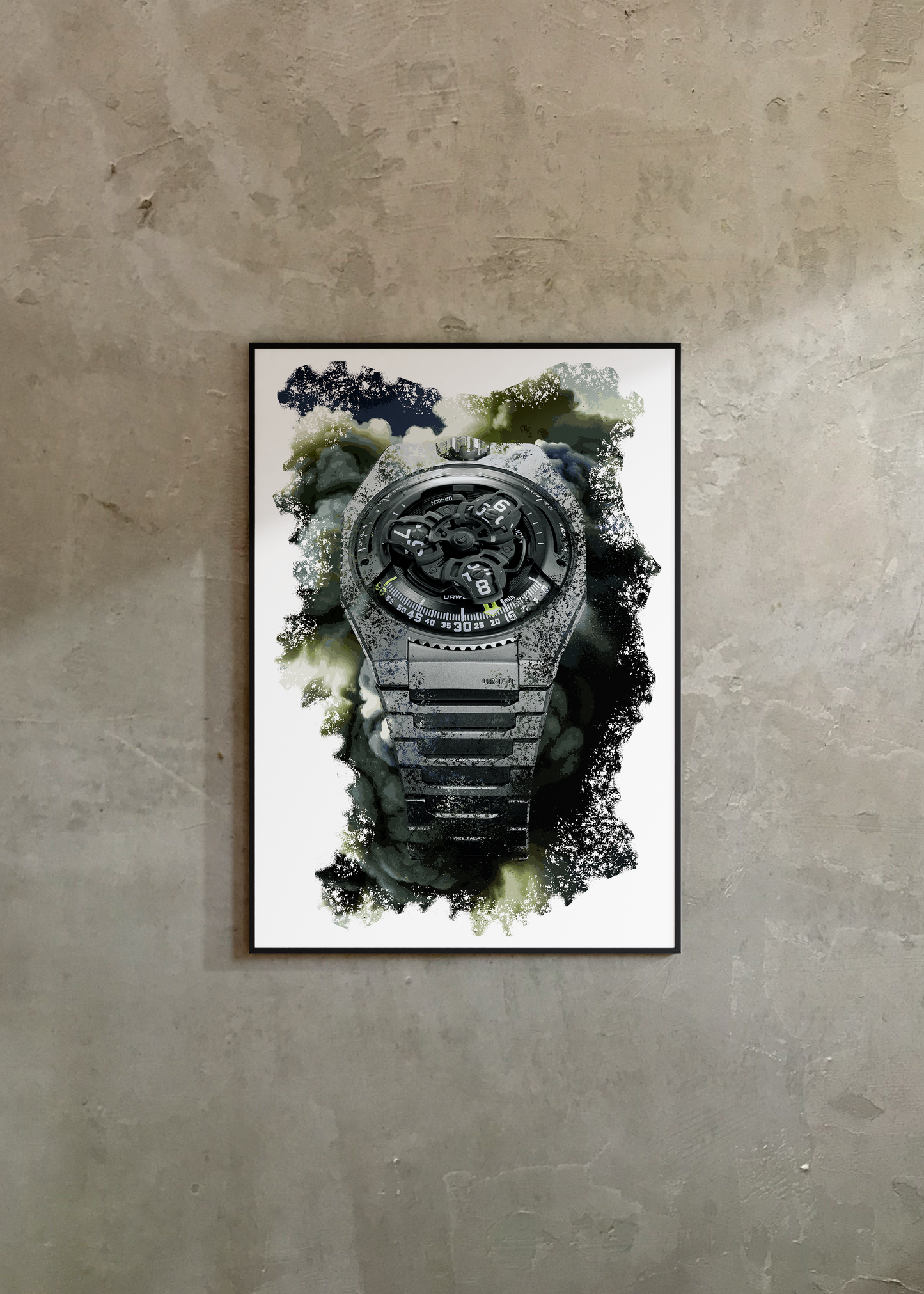 UR-100V Magic T Hunter Green Watch Art Print Poster