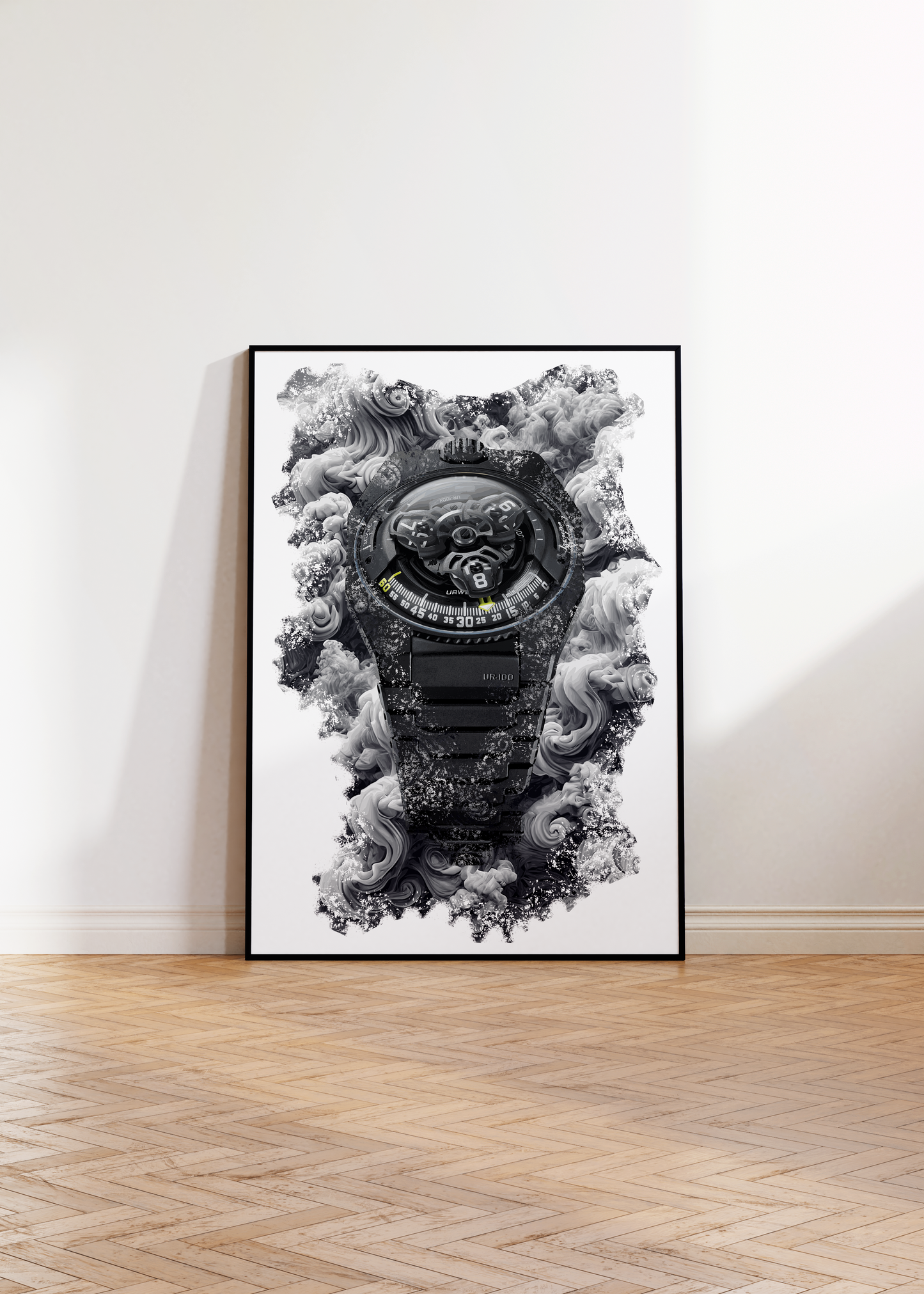 UR-100V Full Black Titanium Jacket Watch Art Print Poster