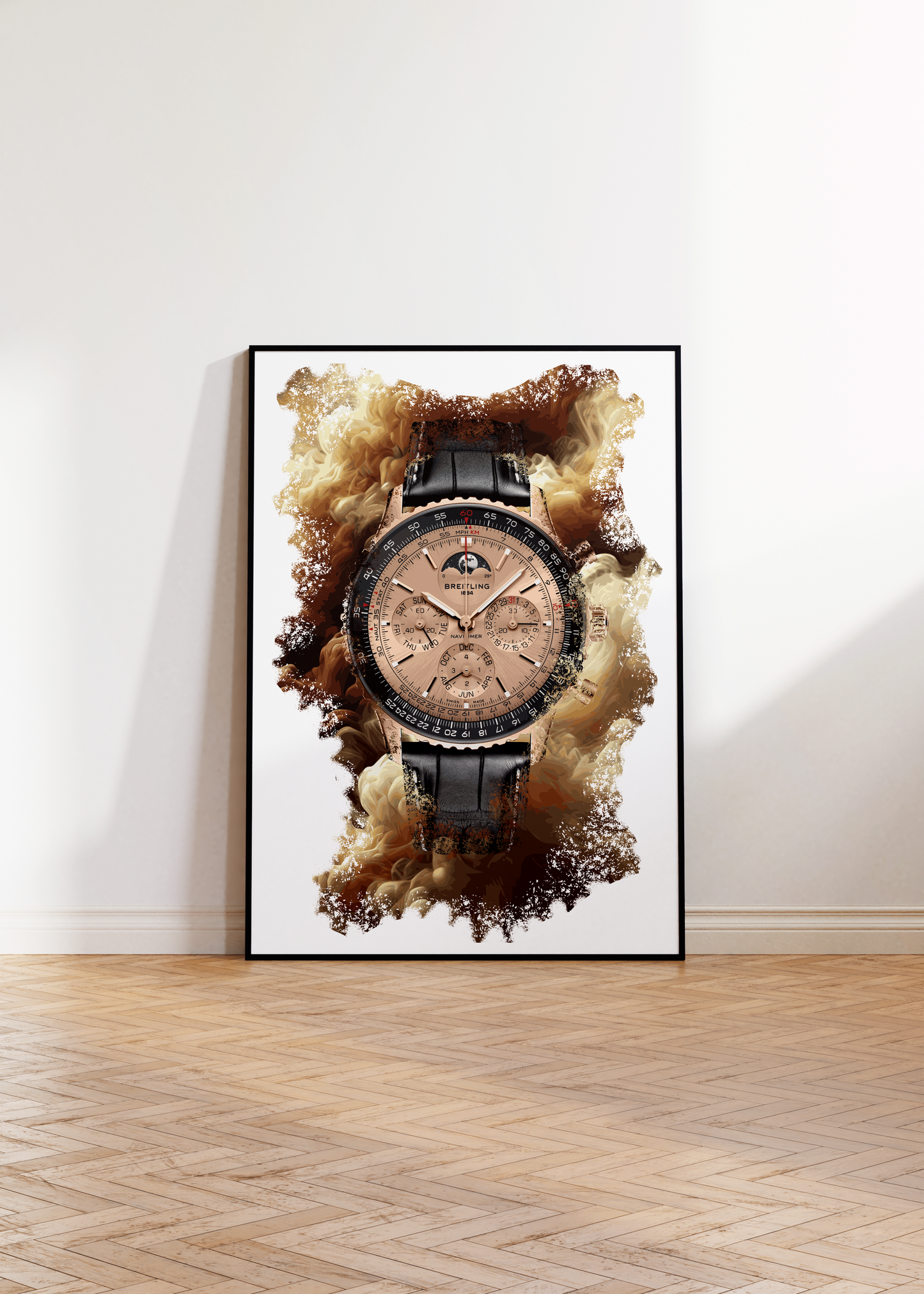 Navitimer B19 Chronograph 43 Perpetual Calendar 140th Anniversary Ref. RB19101A1H1P1 Watch Art Print Poster