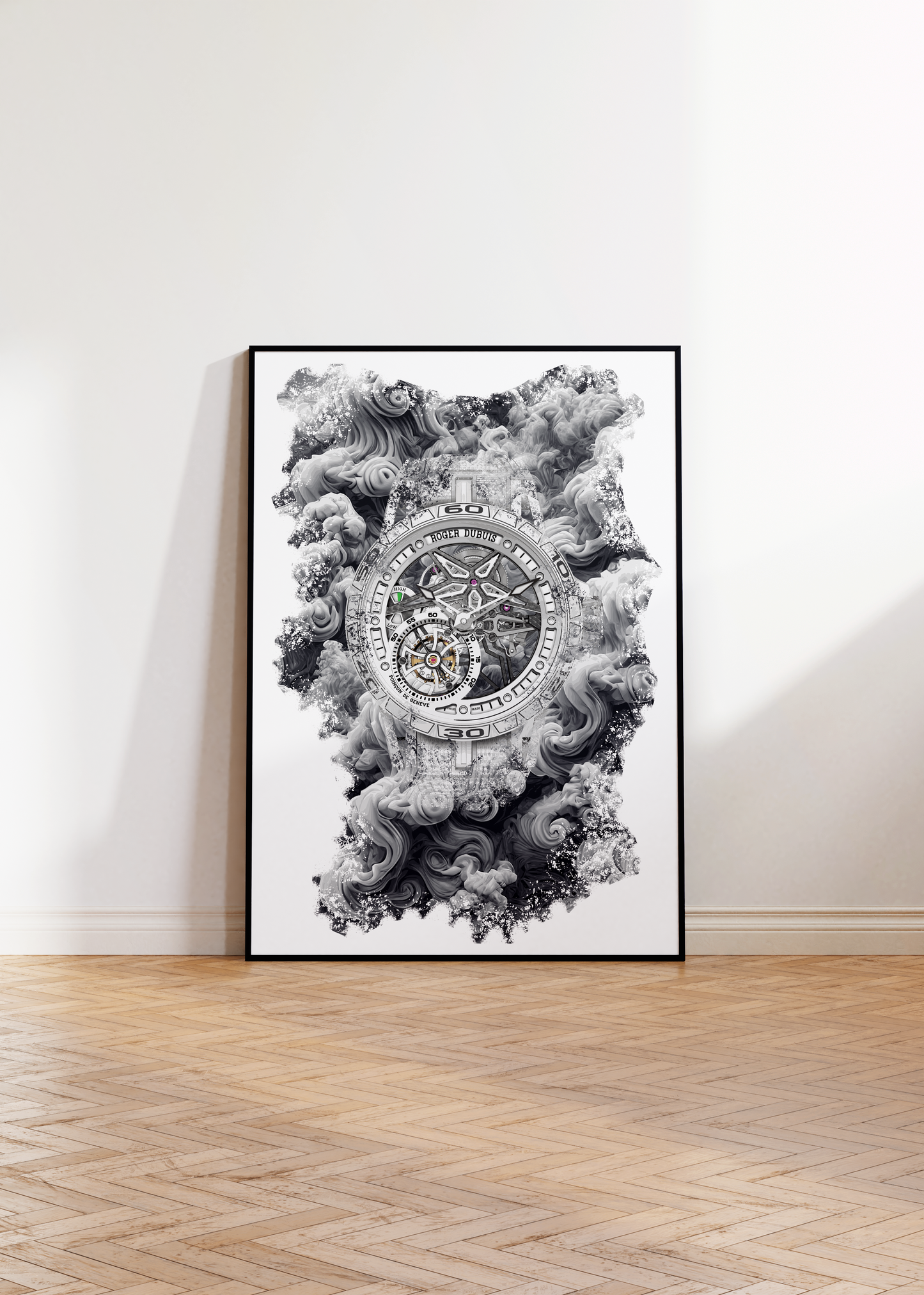 Excalibur Spider White Ceramic Composite Fiber Ref. RDDBEX0992 Watch Art Print Poster