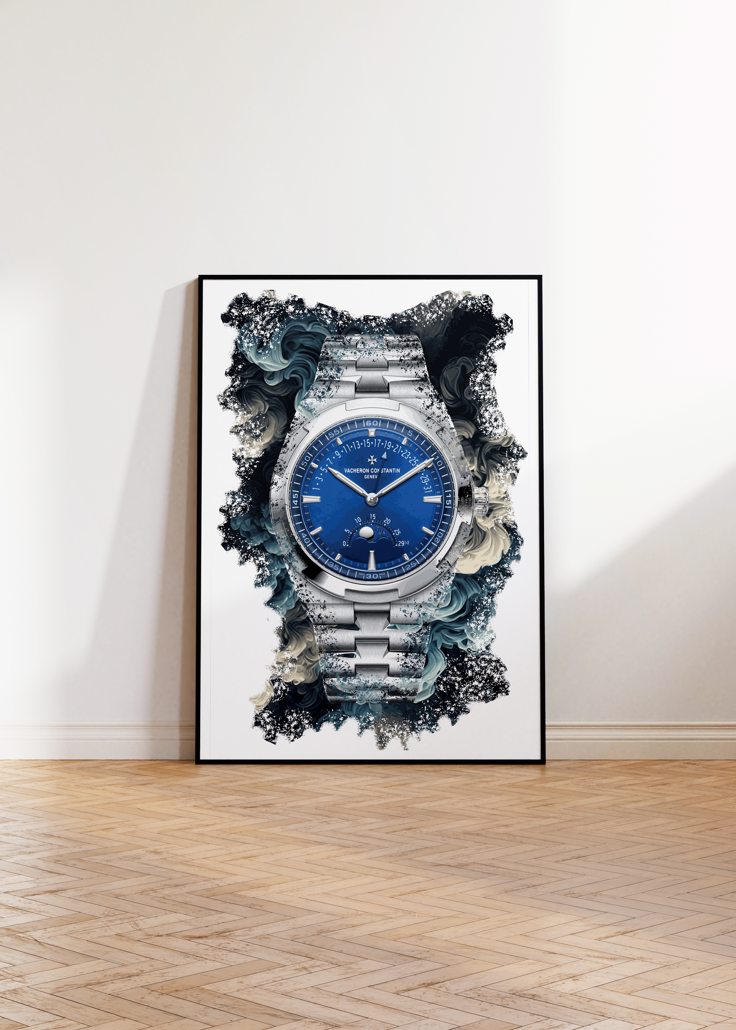 Overseas Moon Phase Retrograde Date Ref. 4000V/210A-B911 Watch Art Print Poster