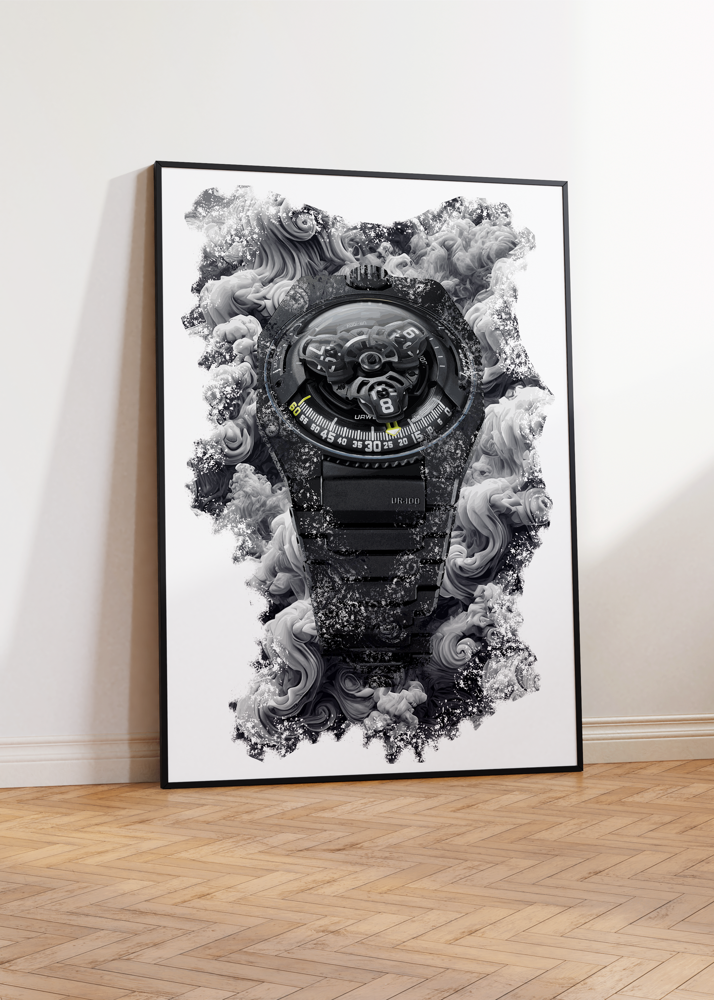 UR-100V Full Black Titanium Jacket Watch Art Print Poster