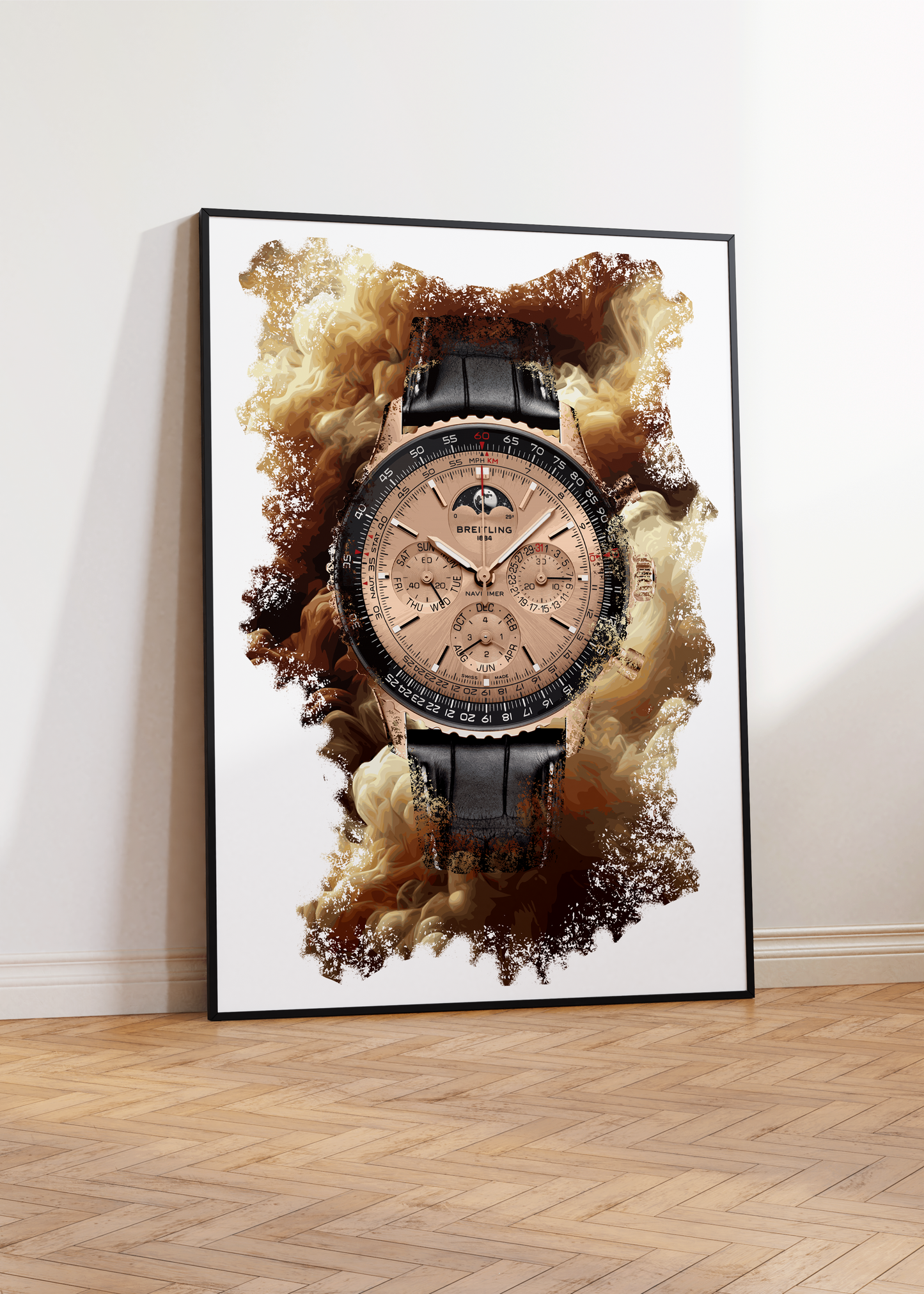 Navitimer B19 Chronograph 43 Perpetual Calendar 140th Anniversary Ref. RB19101A1H1P1 Watch Art Print Poster