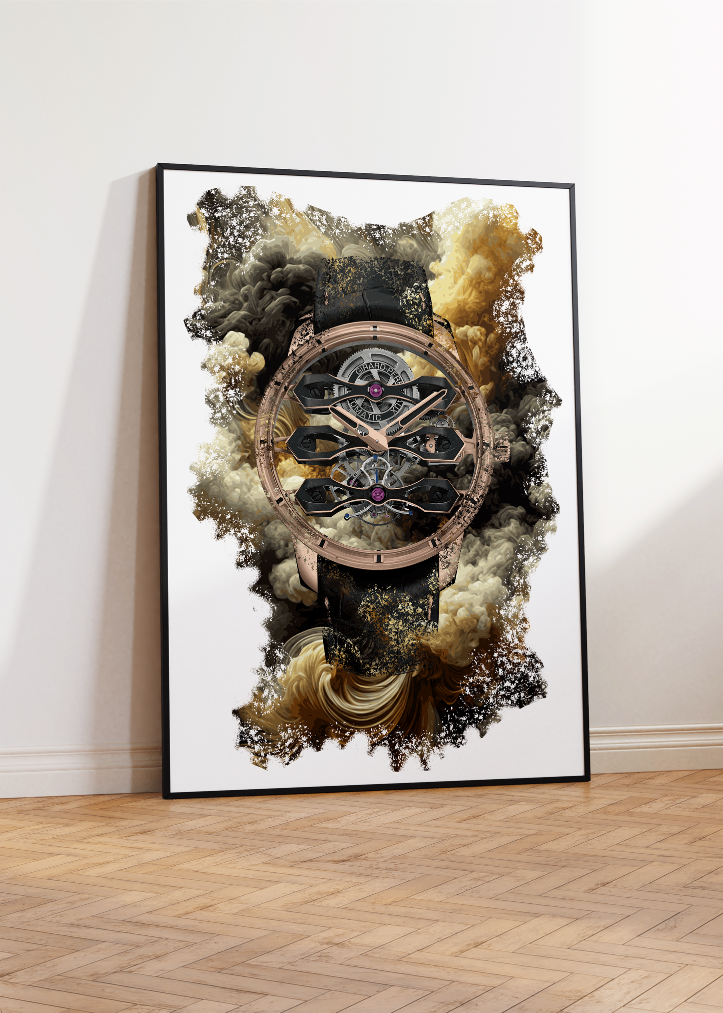 Tourbillon with Three Flying Bridges Ref. 99296-52-001-BA6A Watch Art Print Poster