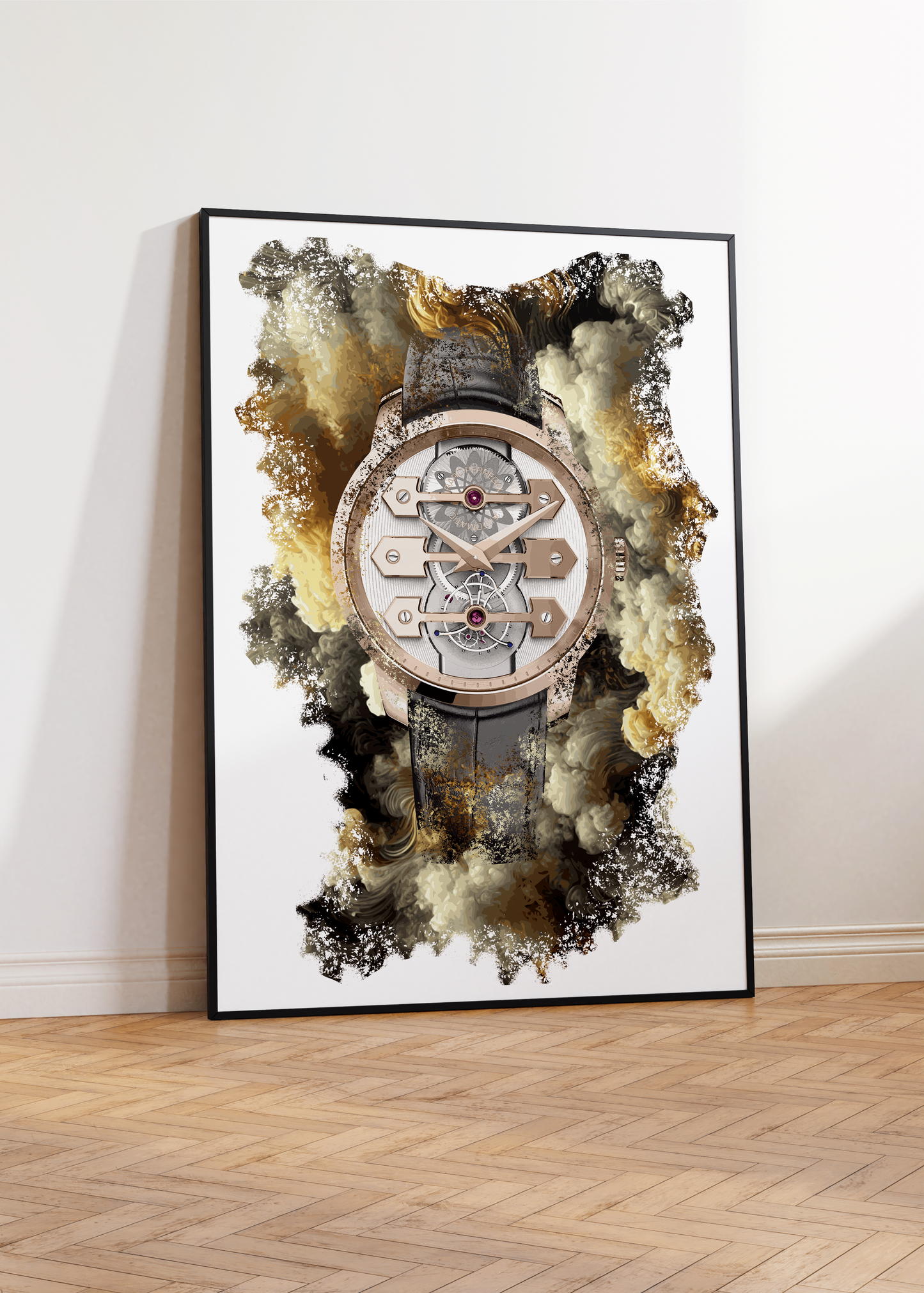 Bridges Tourbillon With Three Gold Bridges Ref. 99280-52-000-BA6E Watch Art Print Poster