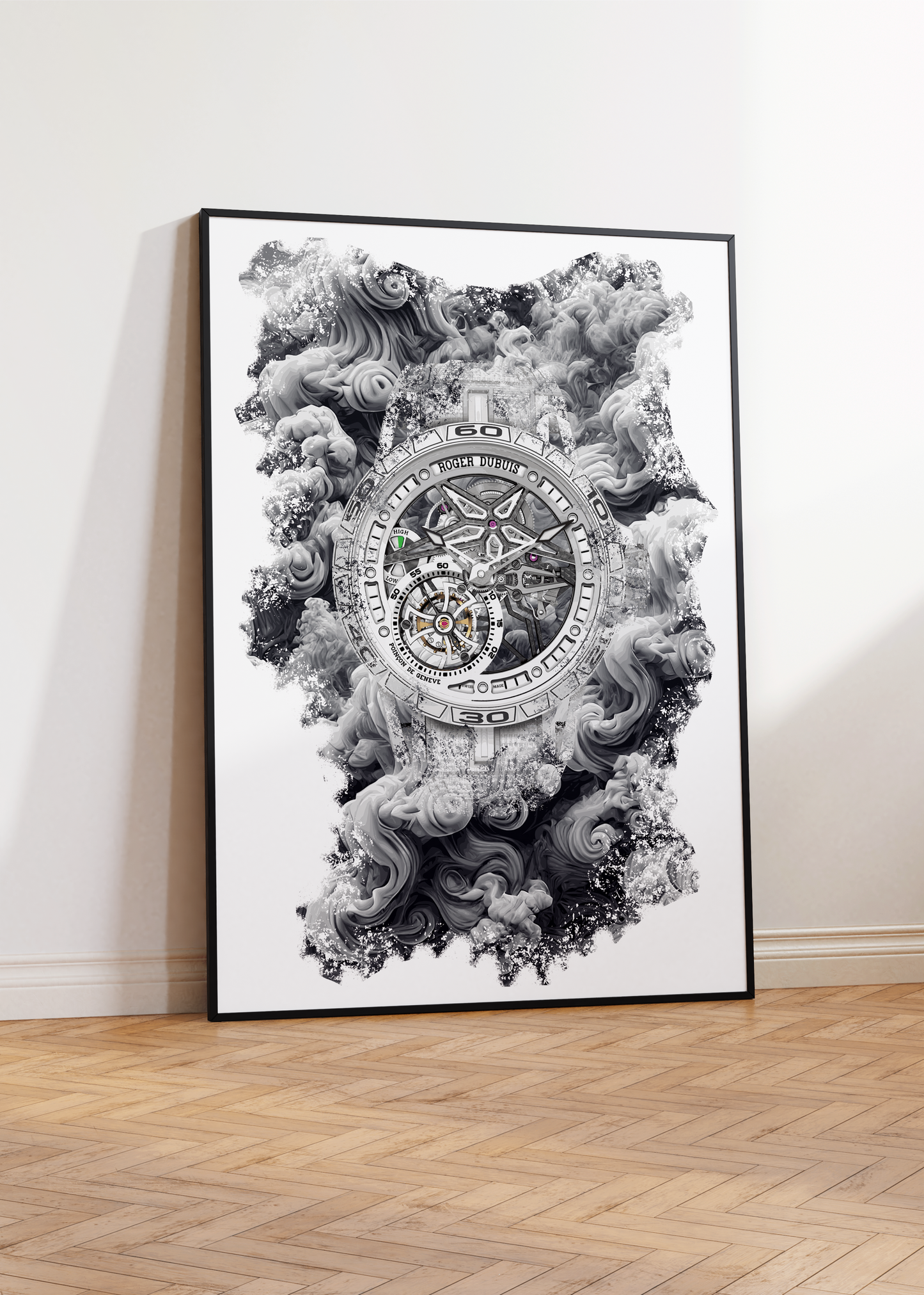 Excalibur Spider White Ceramic Composite Fiber Ref. RDDBEX0992 Watch Art Print Poster