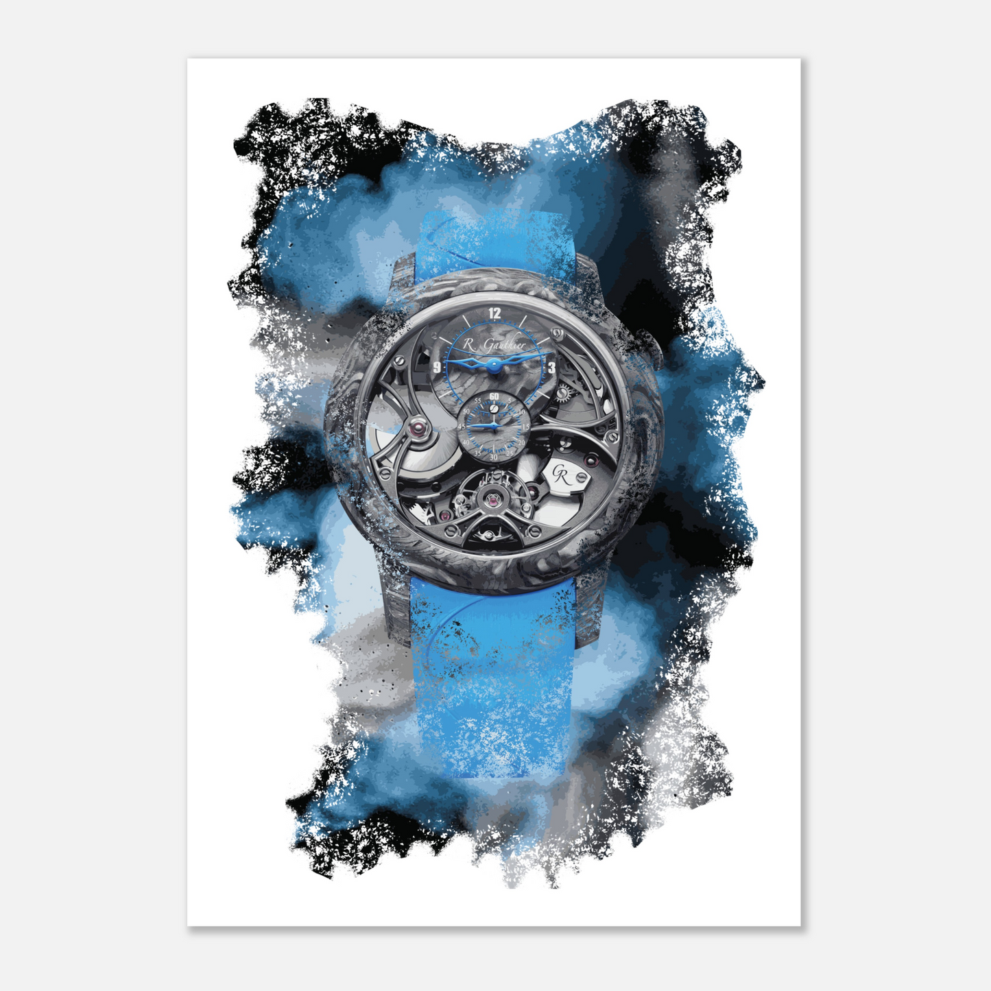 Insight Micro-rotor Squelette Carbonium Ref. MON00385 Watch Art Print Poster