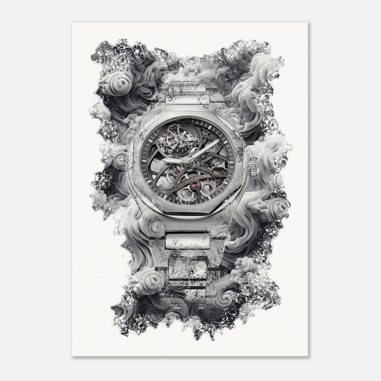 Laureato Flying Tourbillon Skeleton Ref. 99110-53-001-53A Watch Art Print Poster