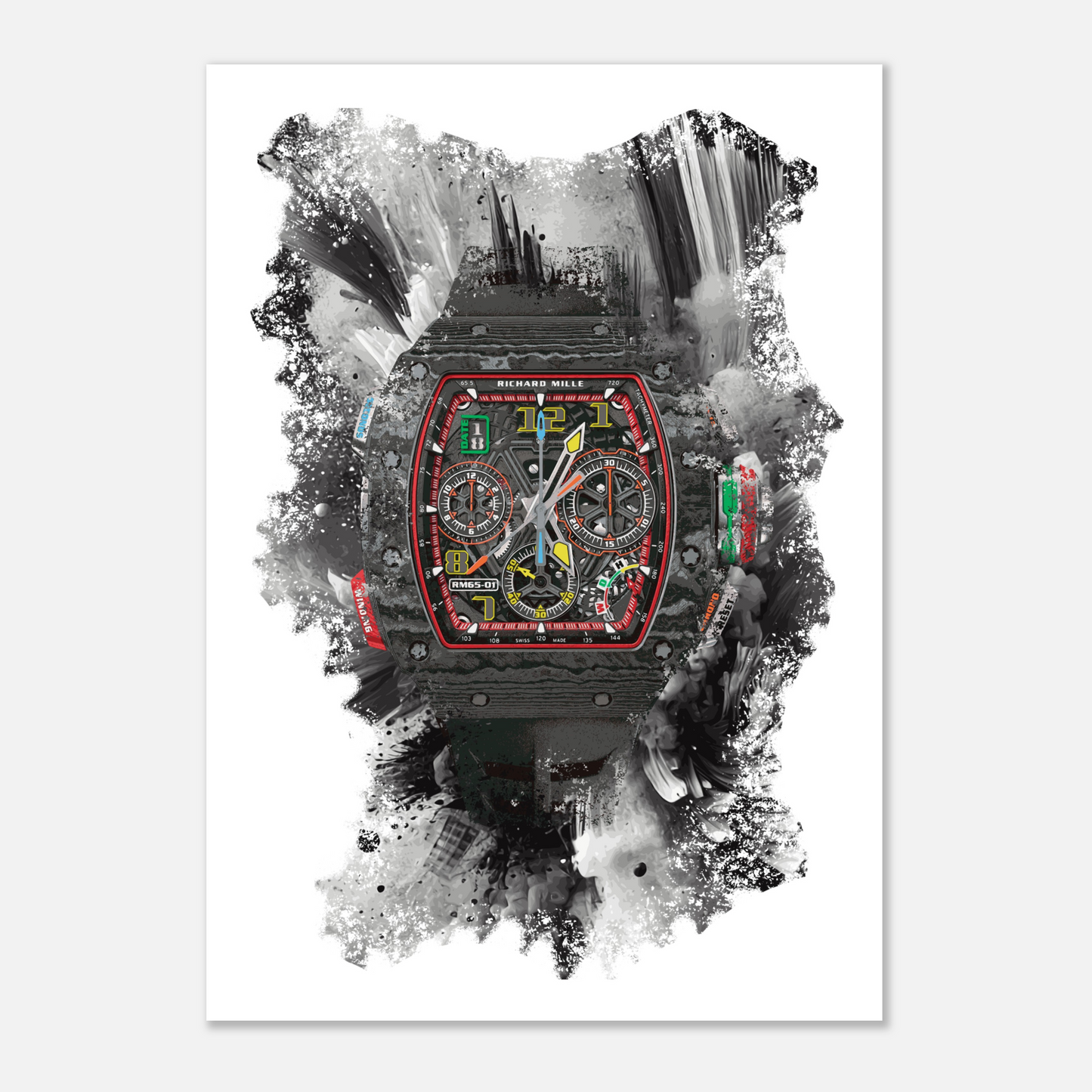 RM 65-01 Carbon TPT Watch Art Print Poster