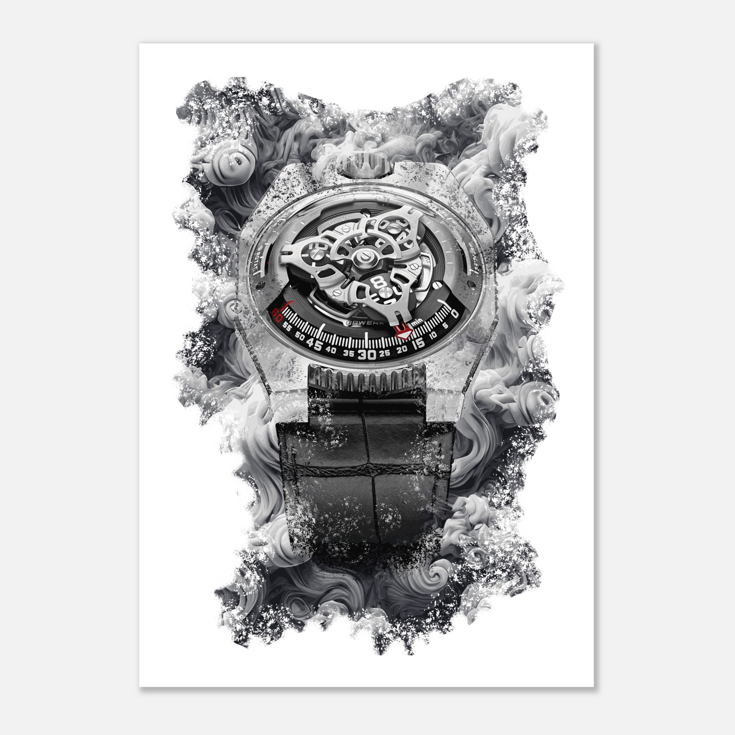 UR-100 SpaceTime Iron Watch Art Print Poster