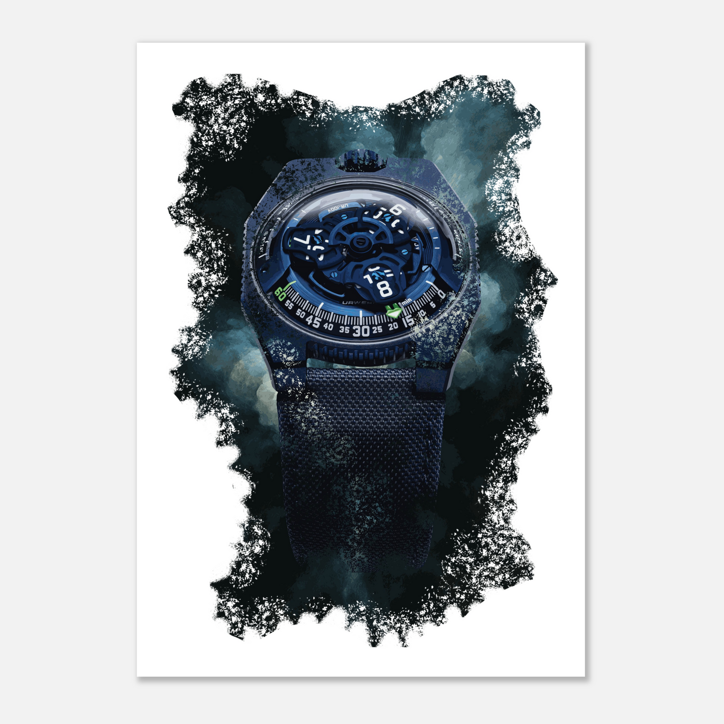 UR-100V Blue Watch Art Print Poster