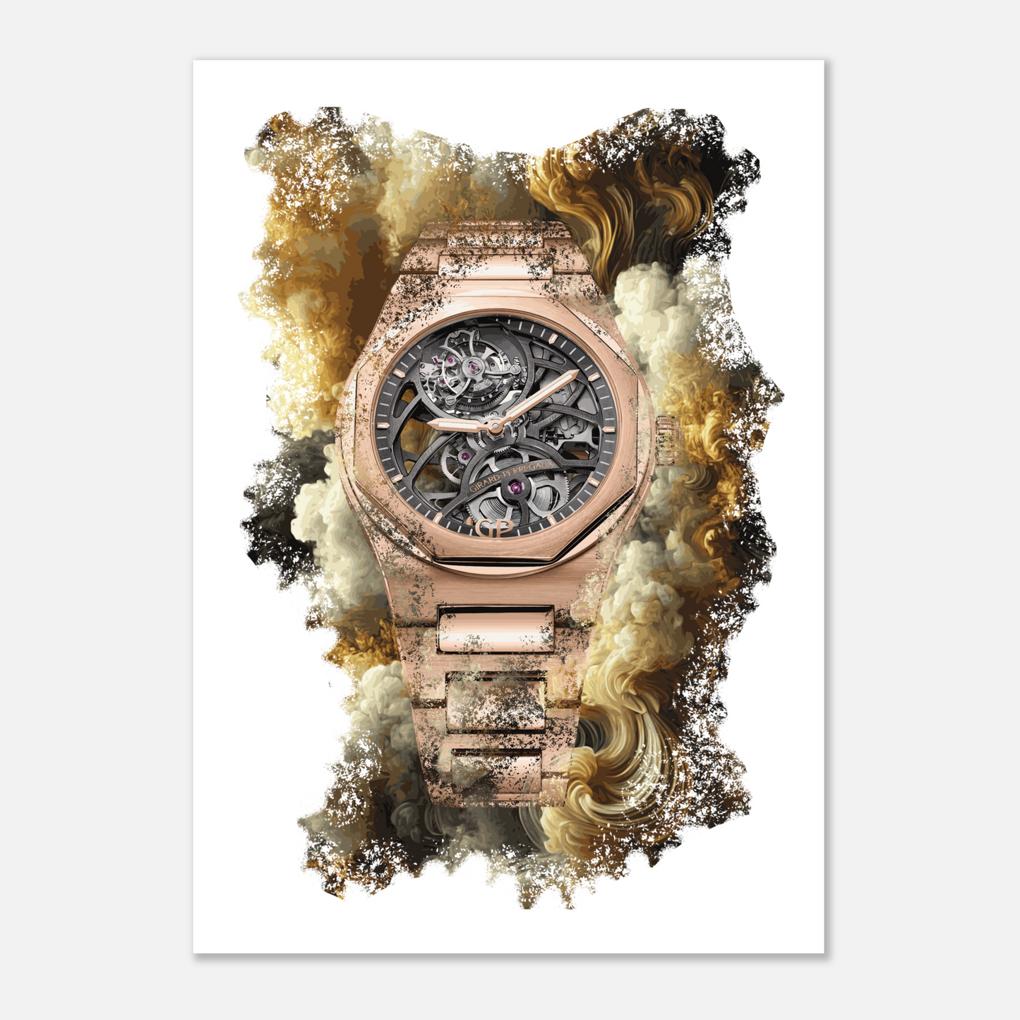 Laureato Flying Tourbillon Skeleton Ref. 99110-52-000-52A Watch Art Print Poster