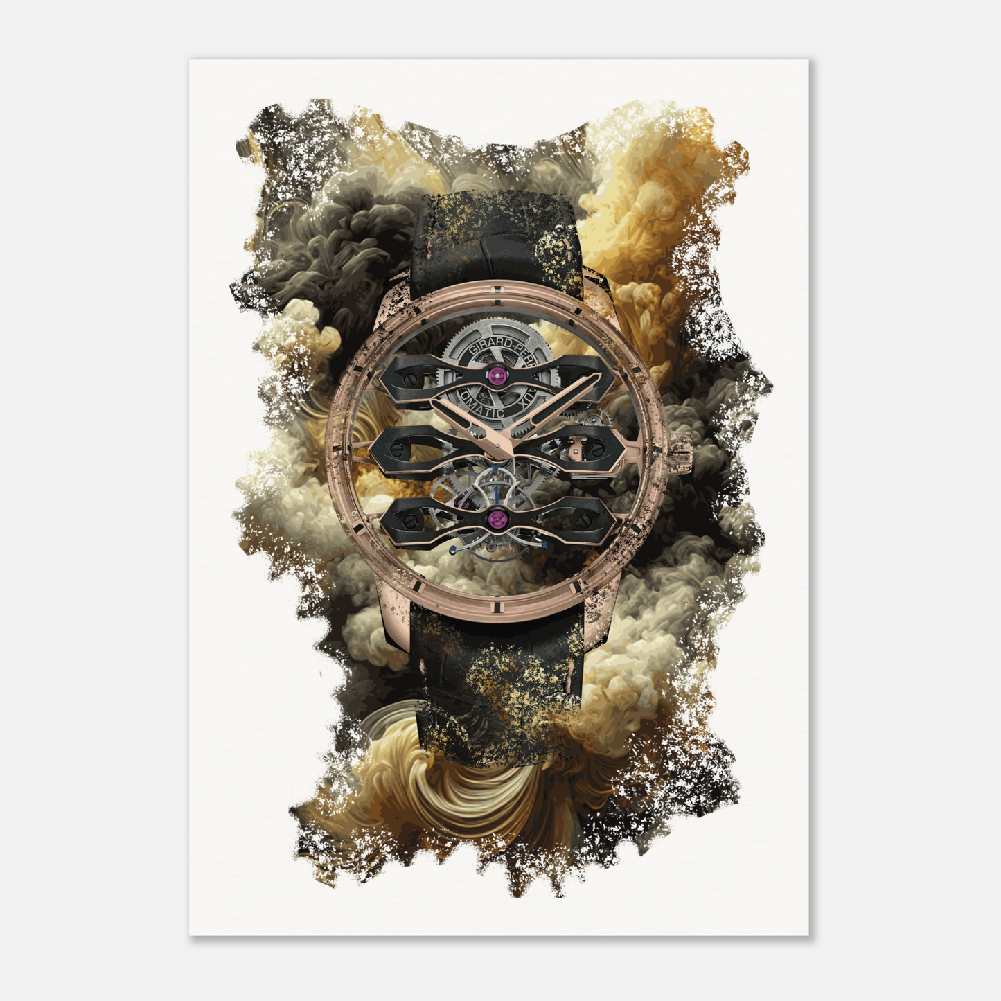 Tourbillon with Three Flying Bridges Ref. 99296-52-001-BA6A Watch Art Print Poster