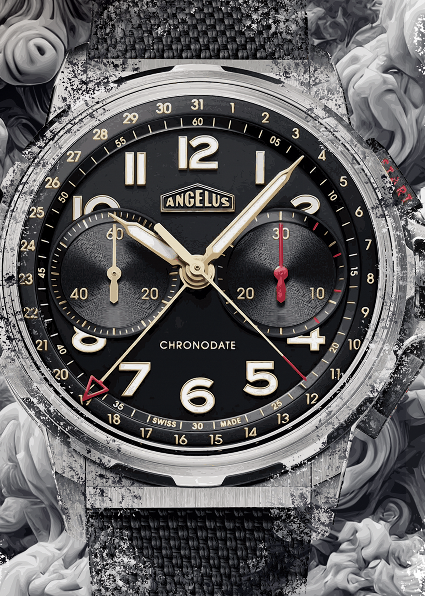 Chronodate Titanium Black Ref. 0CDYF.B02A.K009B Watch Art Print Poster