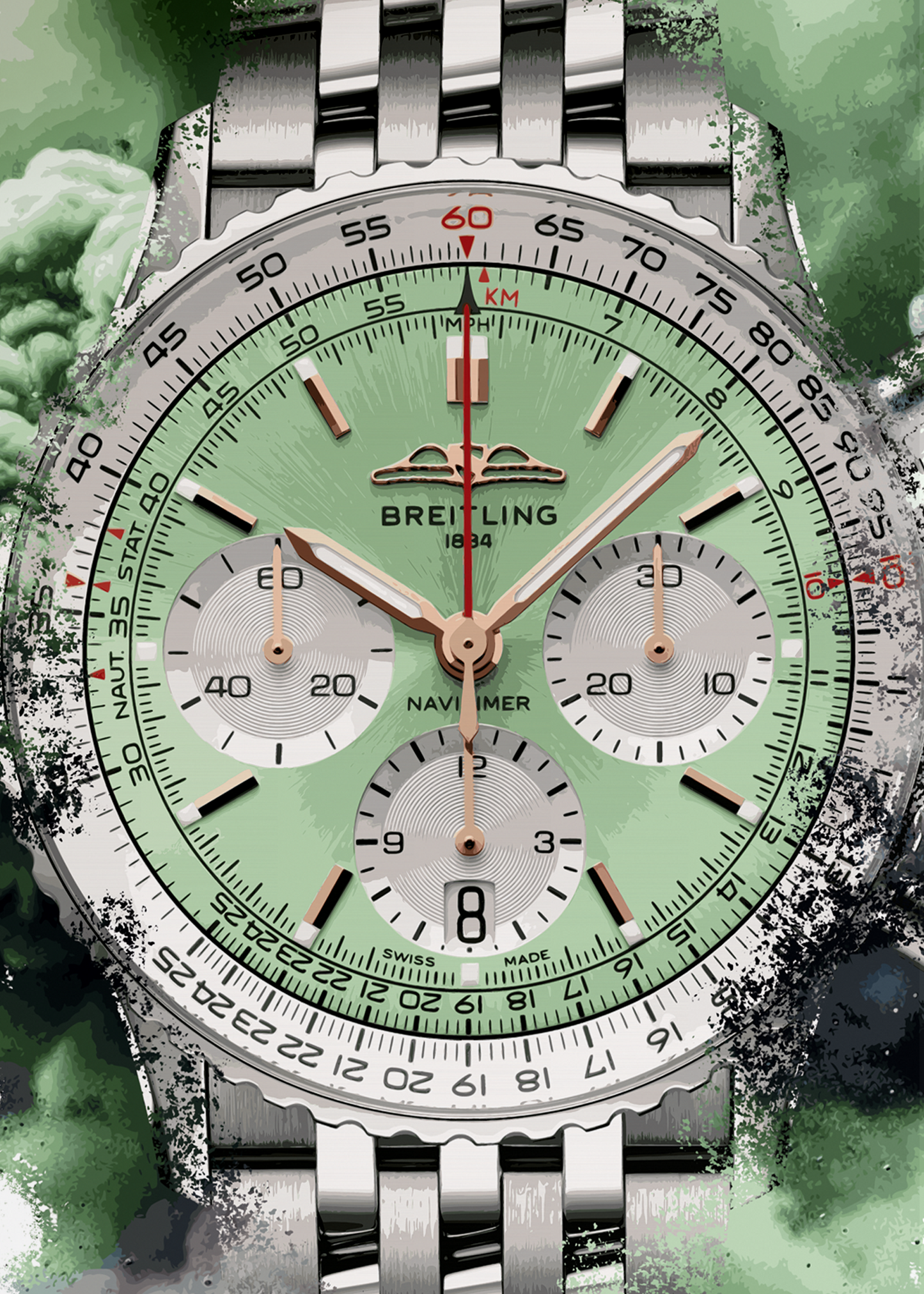 Navitimer B01 Chronograph Ref. AB0139211L1A1 Watch Art Print Poster