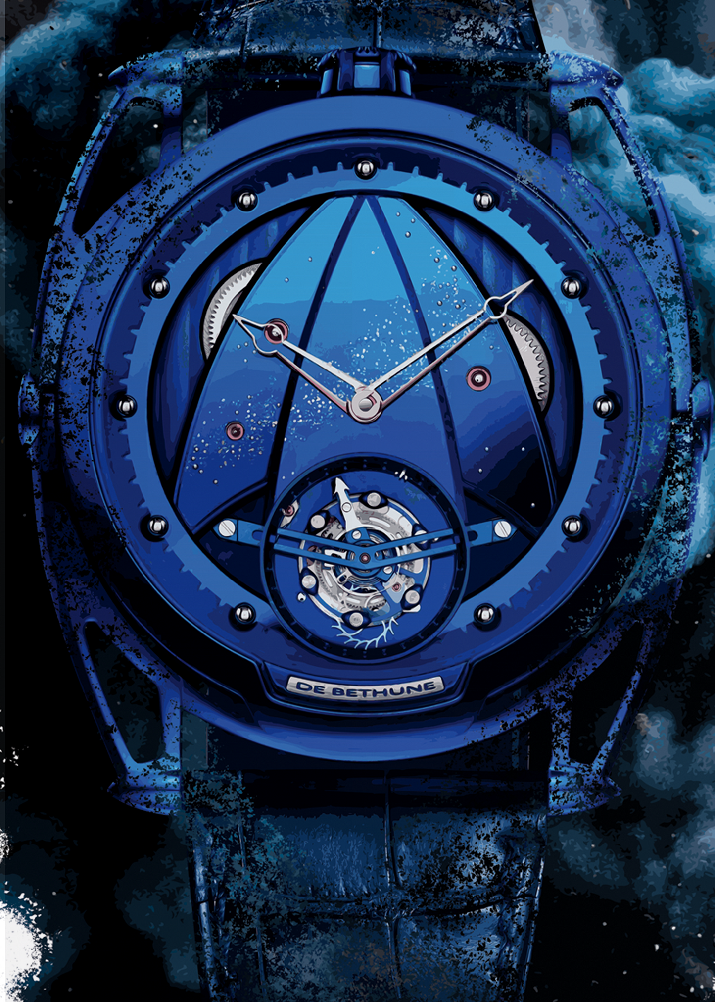 DB28 Kind of Blue Tourbillon Ref. DB28TBMW Watch Art Print Poster