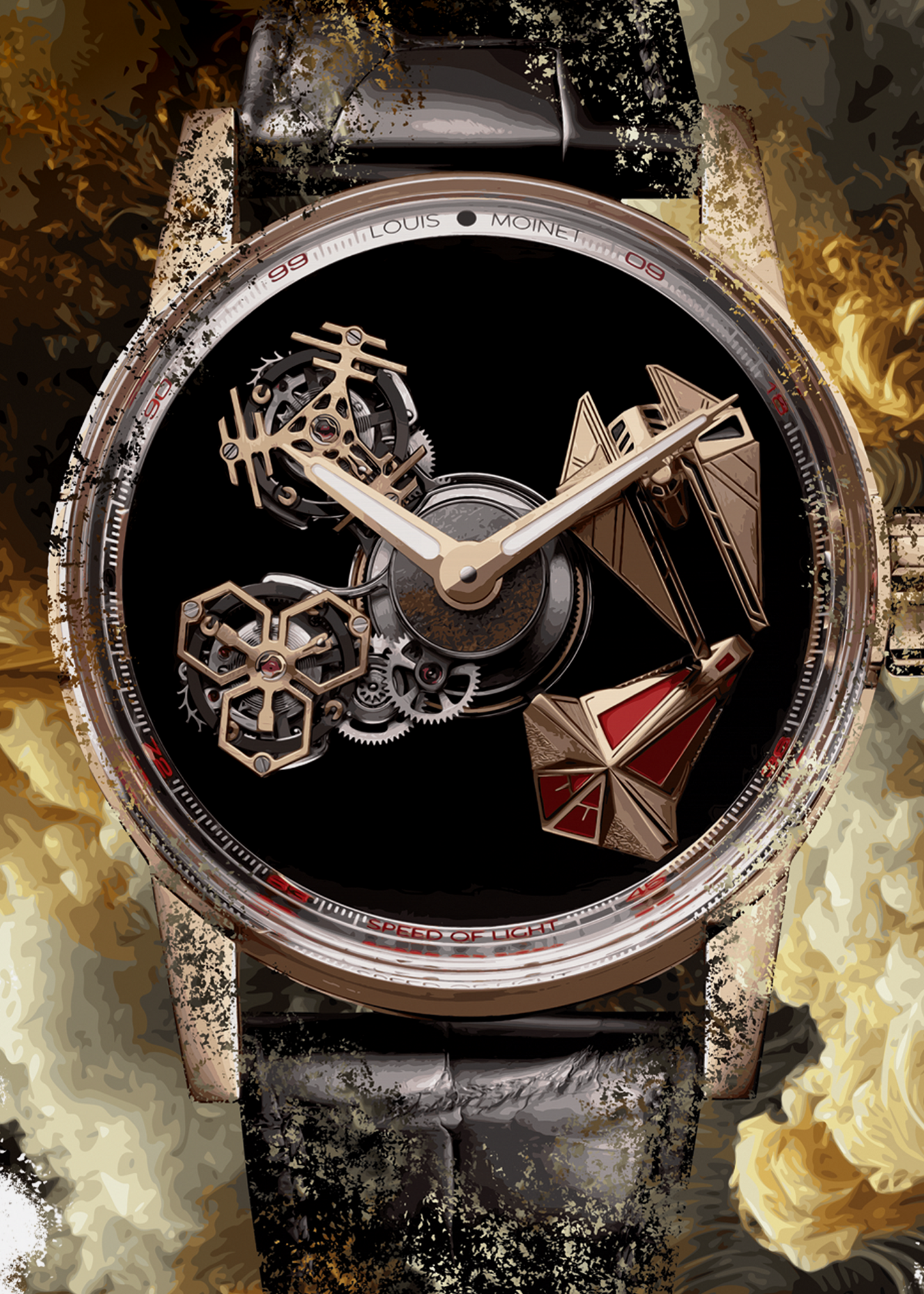 Space Revolution Ref. LM-104.50.50 Watch Art Print Poster