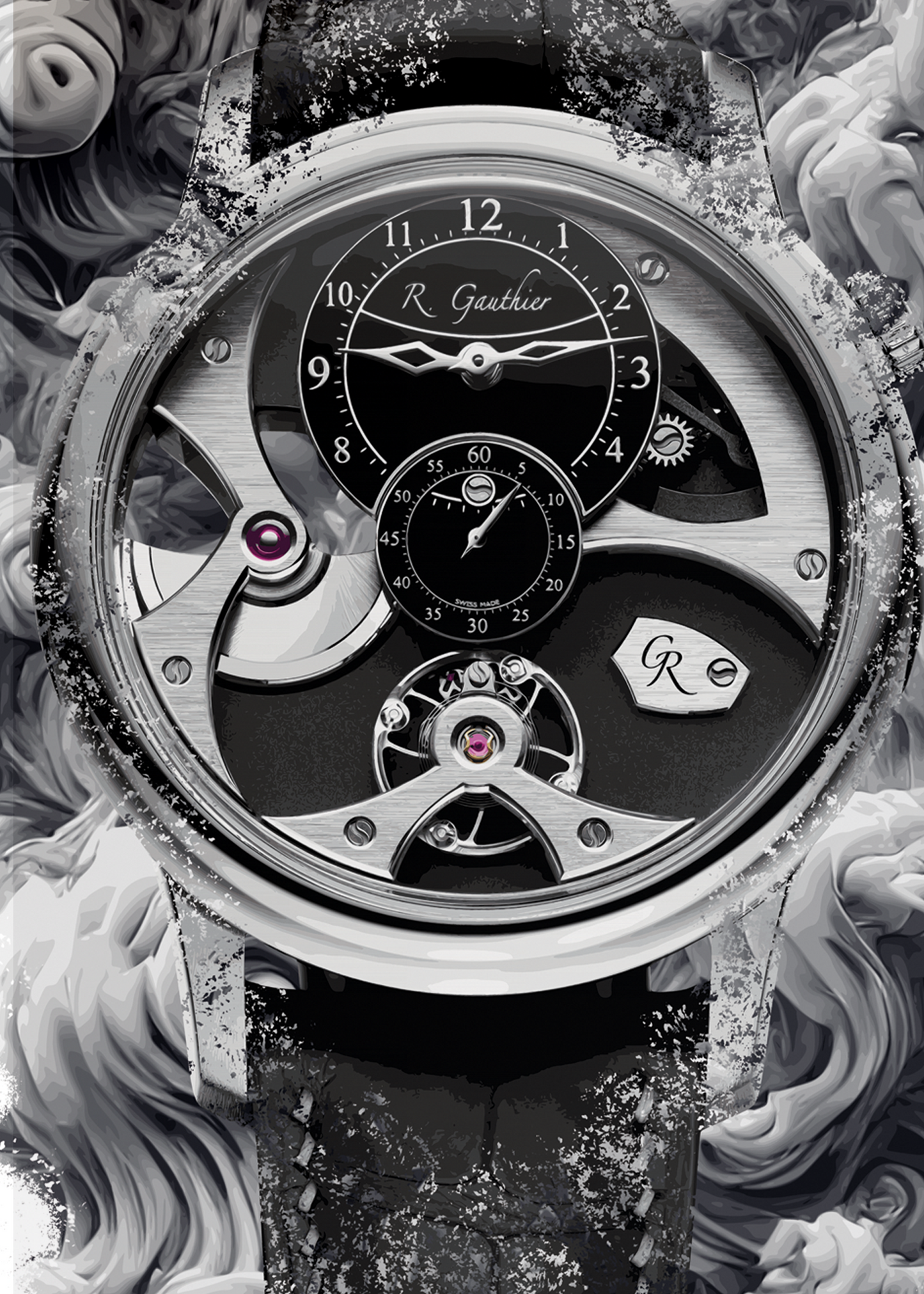 Insight Micro-rotor Natural Titanium Ref. MON00376 Watch Art Print Poster