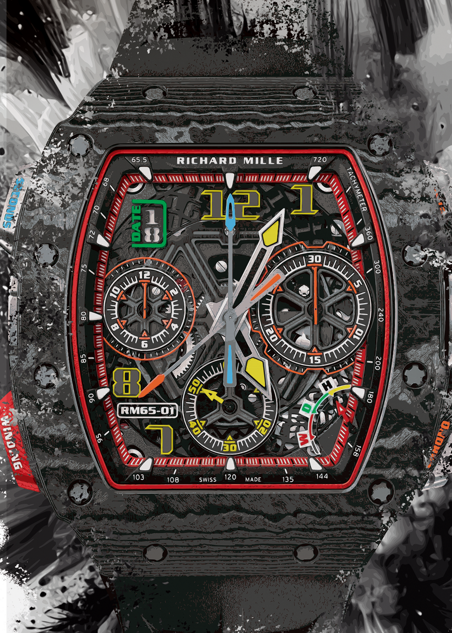 RM 65-01 Carbon TPT Watch Art Print Poster