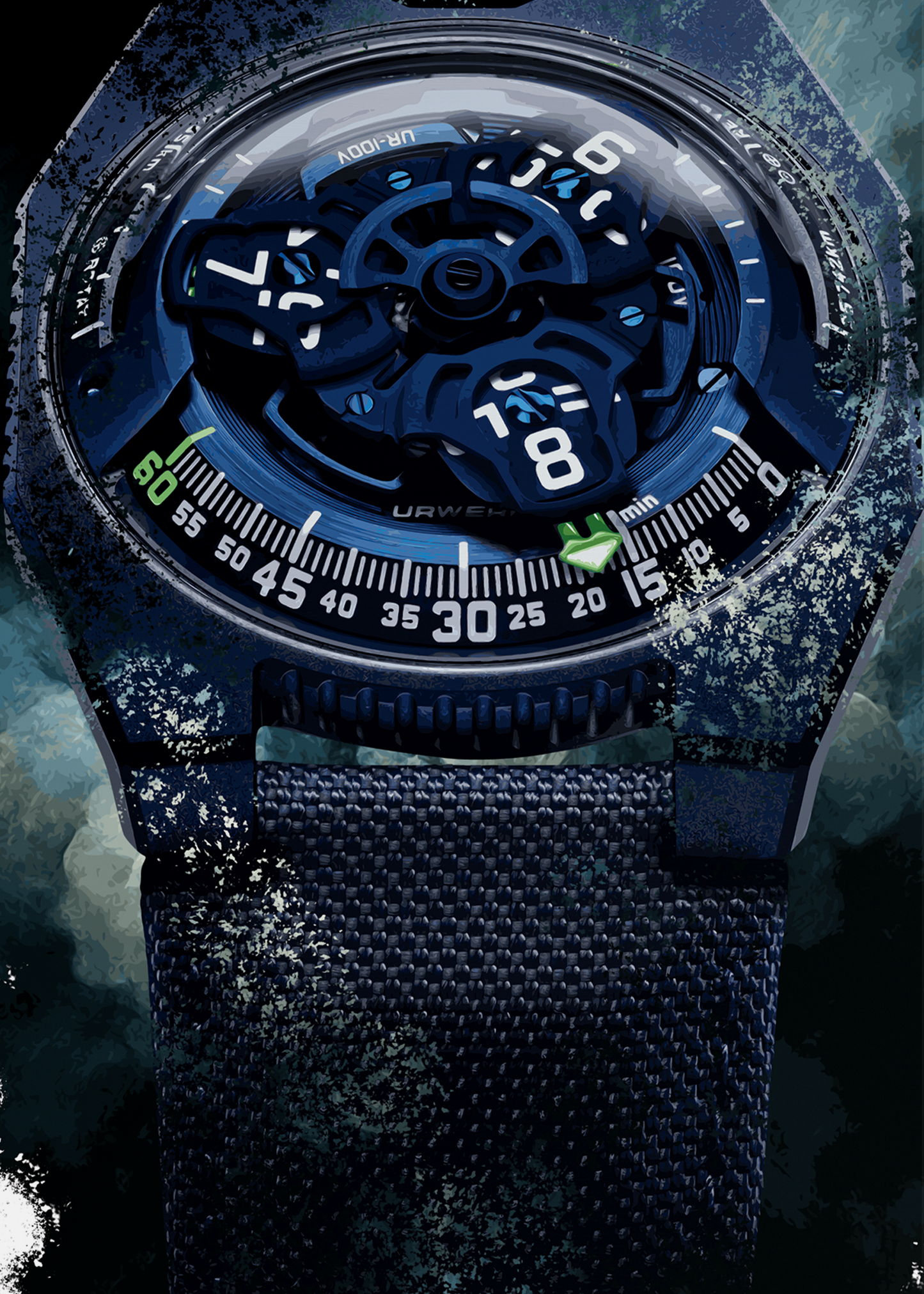 UR-100V Blue Watch Art Print Poster