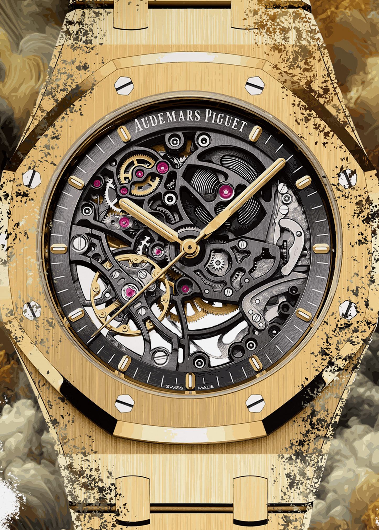 Royal Oak Ref. 15407BA.OO.1220BA.01 Watch Art Print Poster