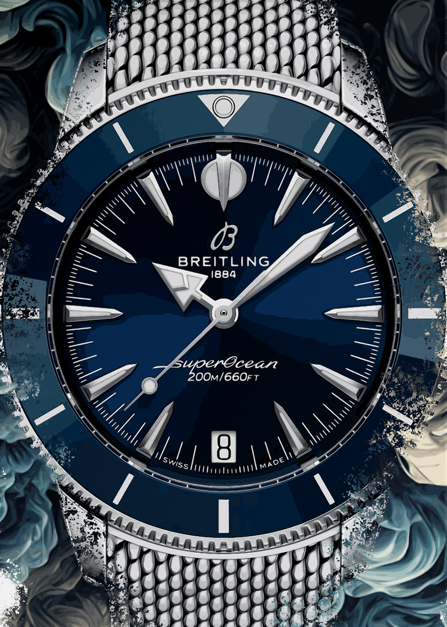 Superocean Heritage Automatic Ref. A10390161C1A1 Watch Art Print Poster Watch Art Print Poster