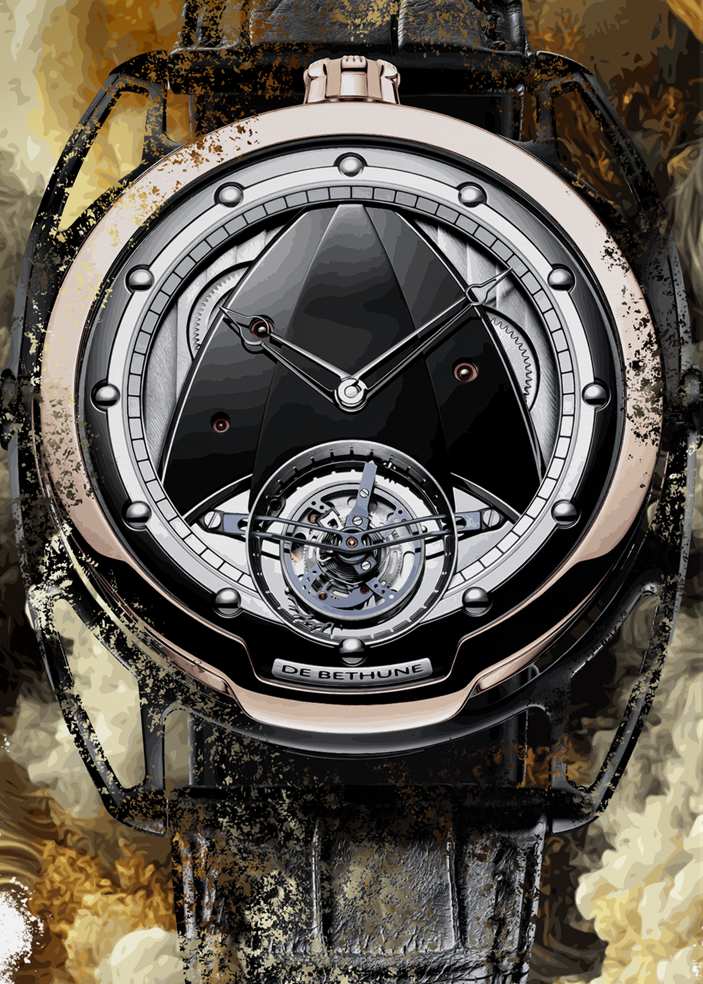 DB28 Tourbillon Rose Gold Ref. DB28TRS8ZN/S Watch Art Print Poster