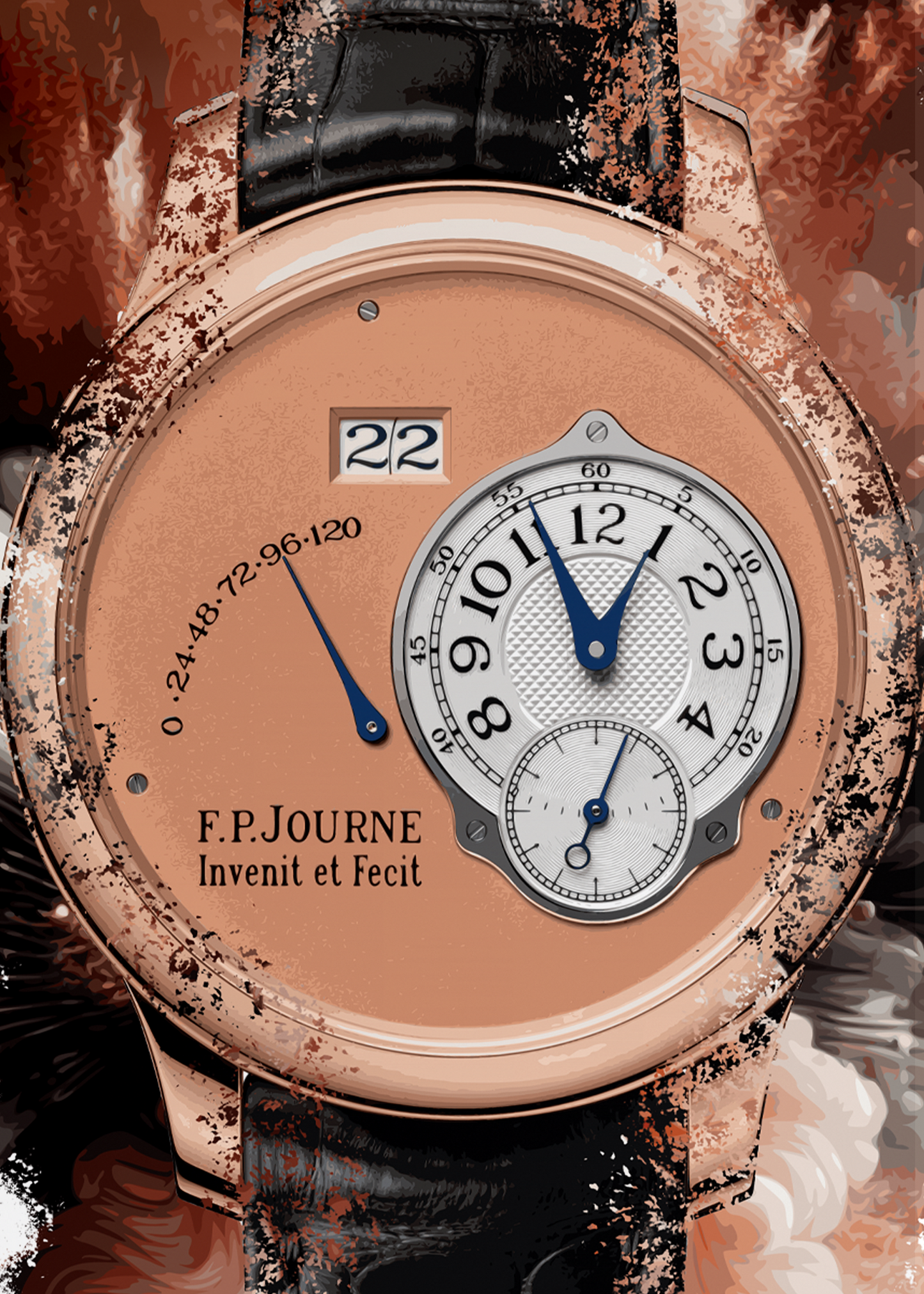 Automatique - Rose Gold Watch Art Print Poster