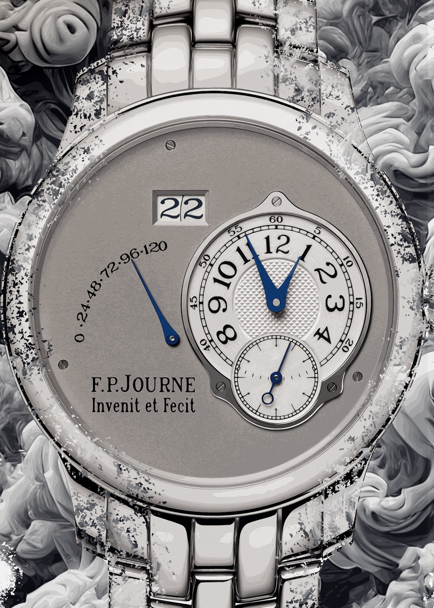 Automatique - Platinum Watch Art Print Poster