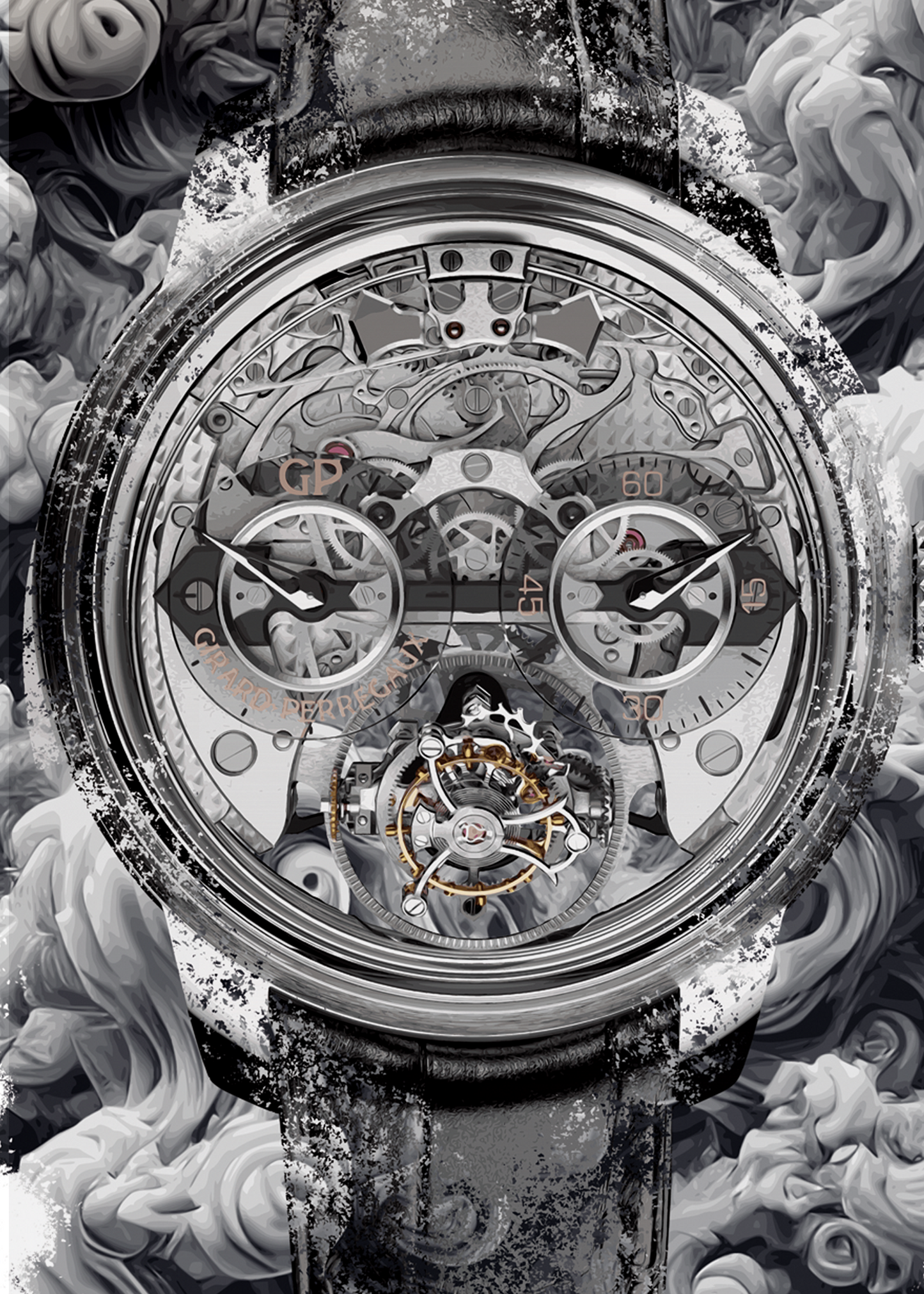 Bridges Minute Repeater Tri-Axial Tourbillon Ref. 99830-21-000-BA6A Watch Art Print Poster