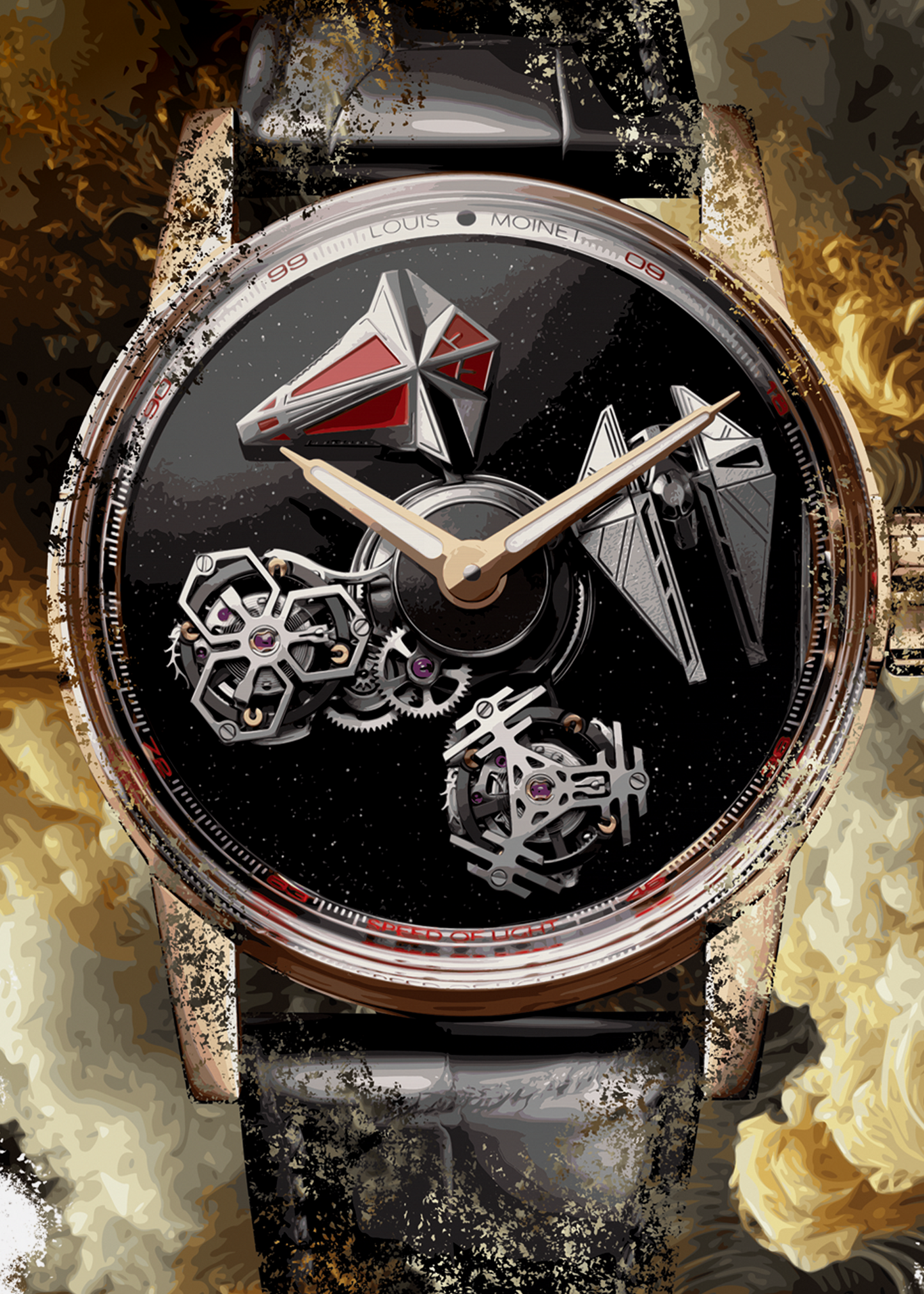Space Revolution Ref. LM-104.50.51 Watch Art Print Poster