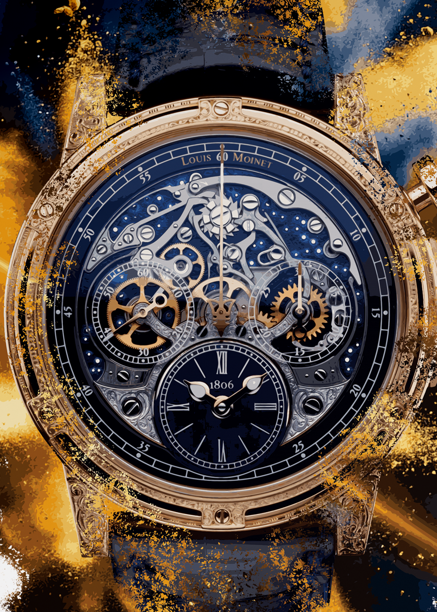 Memoris Red Eclipse Ref. LM-54.51.21 Watch Art Print Poster