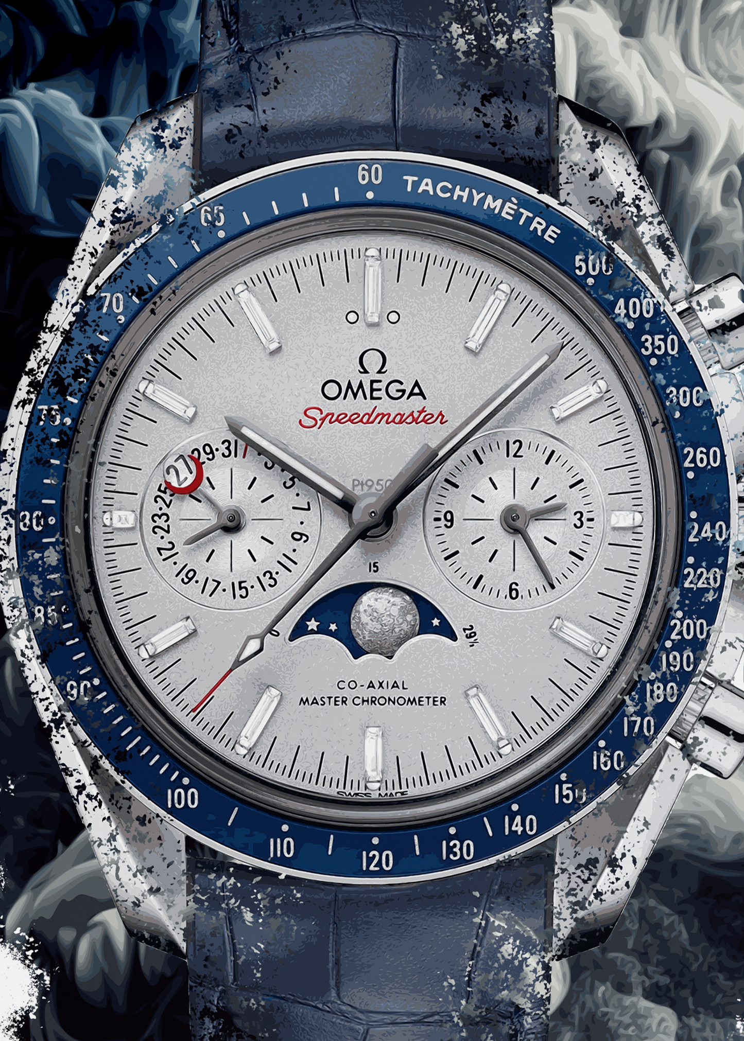 Speedmaster Moonphase Ref. 304.93.44.52.99.004 Watch Art Print Poster