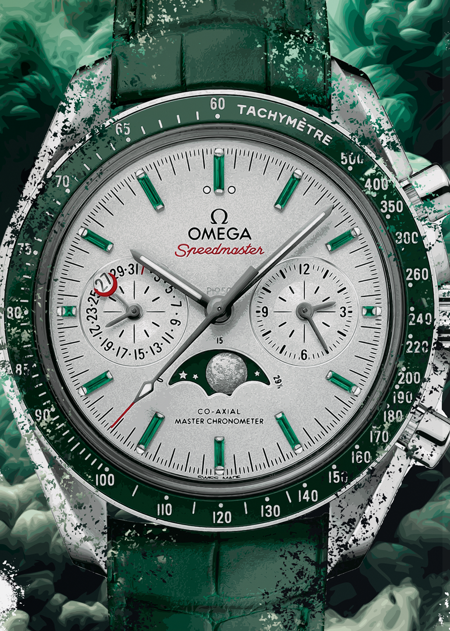 Speedmaster Moonphase Ref. 304.93.44.52.99.003 Watch Art Print Poster