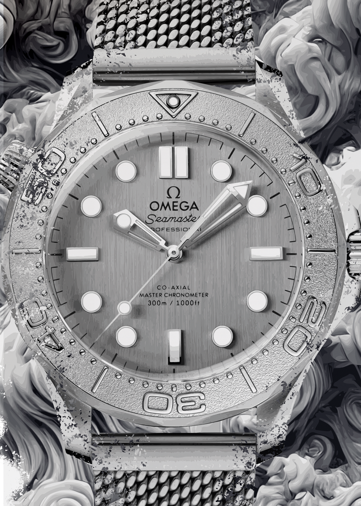 Seamaster Diver Ref. 210.30.42.20.06.002 Watch Art Print Poster