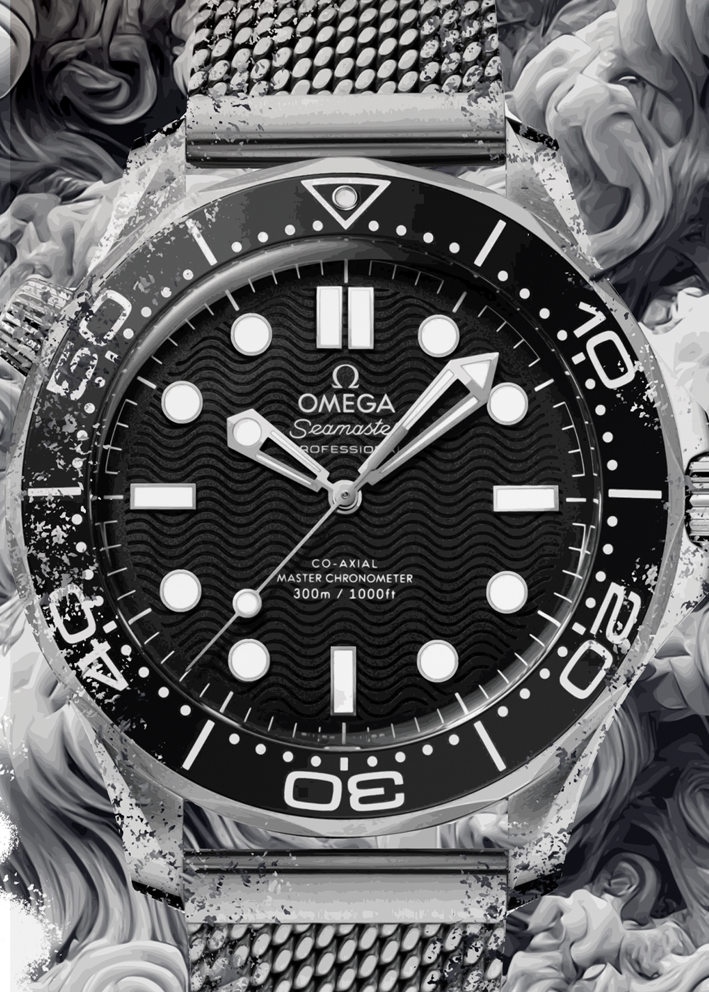 Seamaster Diver Ref. 210.30.42.20.01.010 Watch Art Print Poster