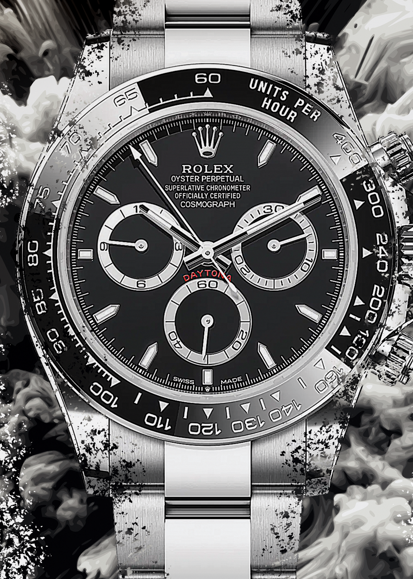 Daytona Ref. 126500LN Black Dial Watch Art Print Poster