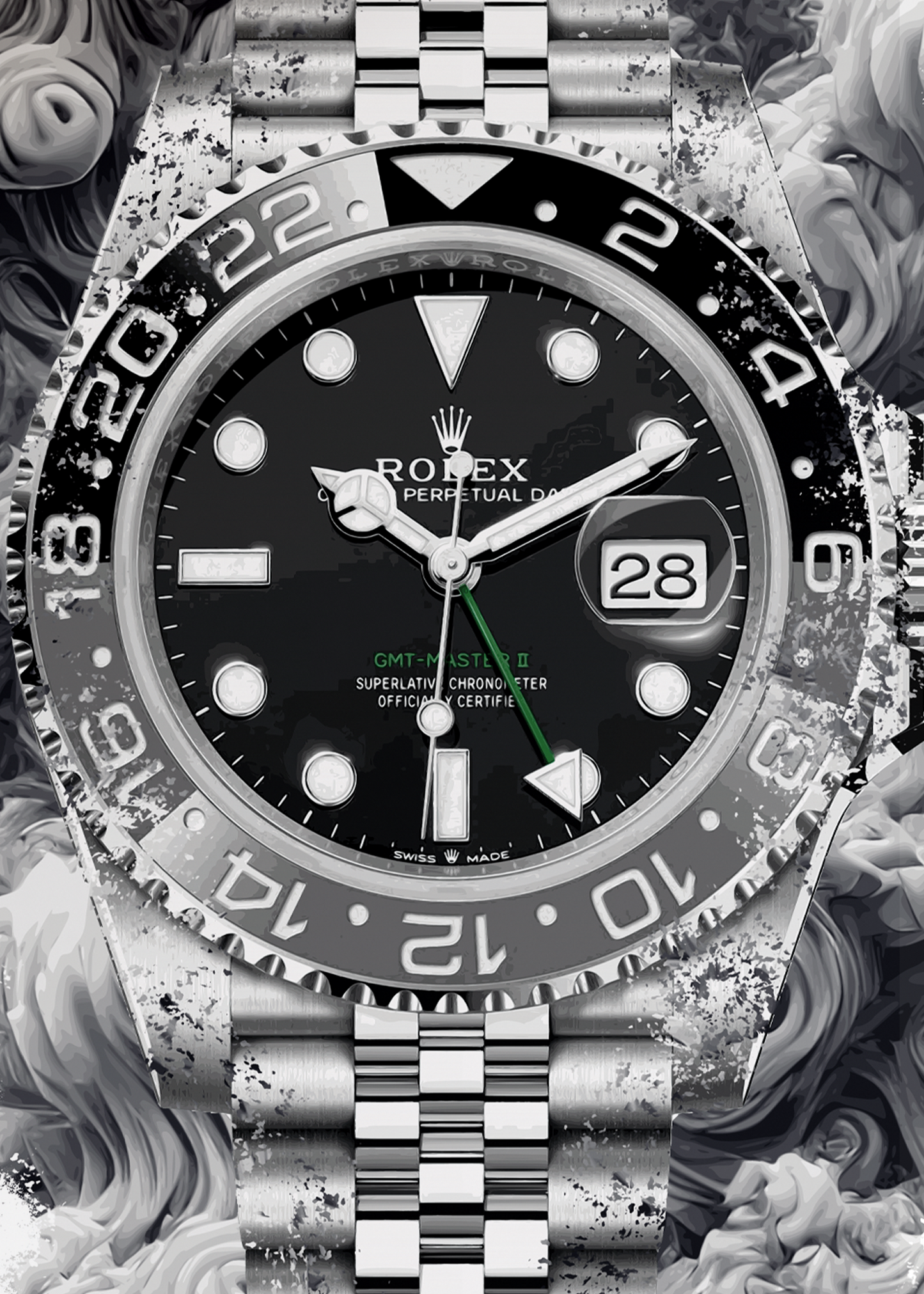 GMT-Master II Ref. 126710GRNR Watch Art Print Poster