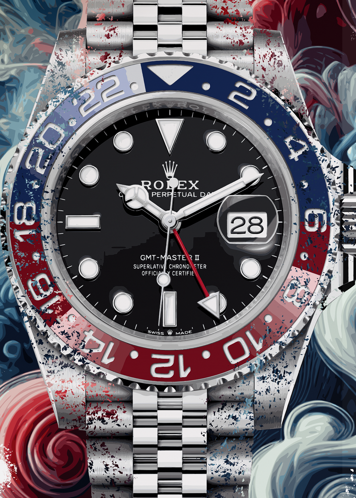 GMT-Master II Ref. 126710BLRO Watch Art Print Poster