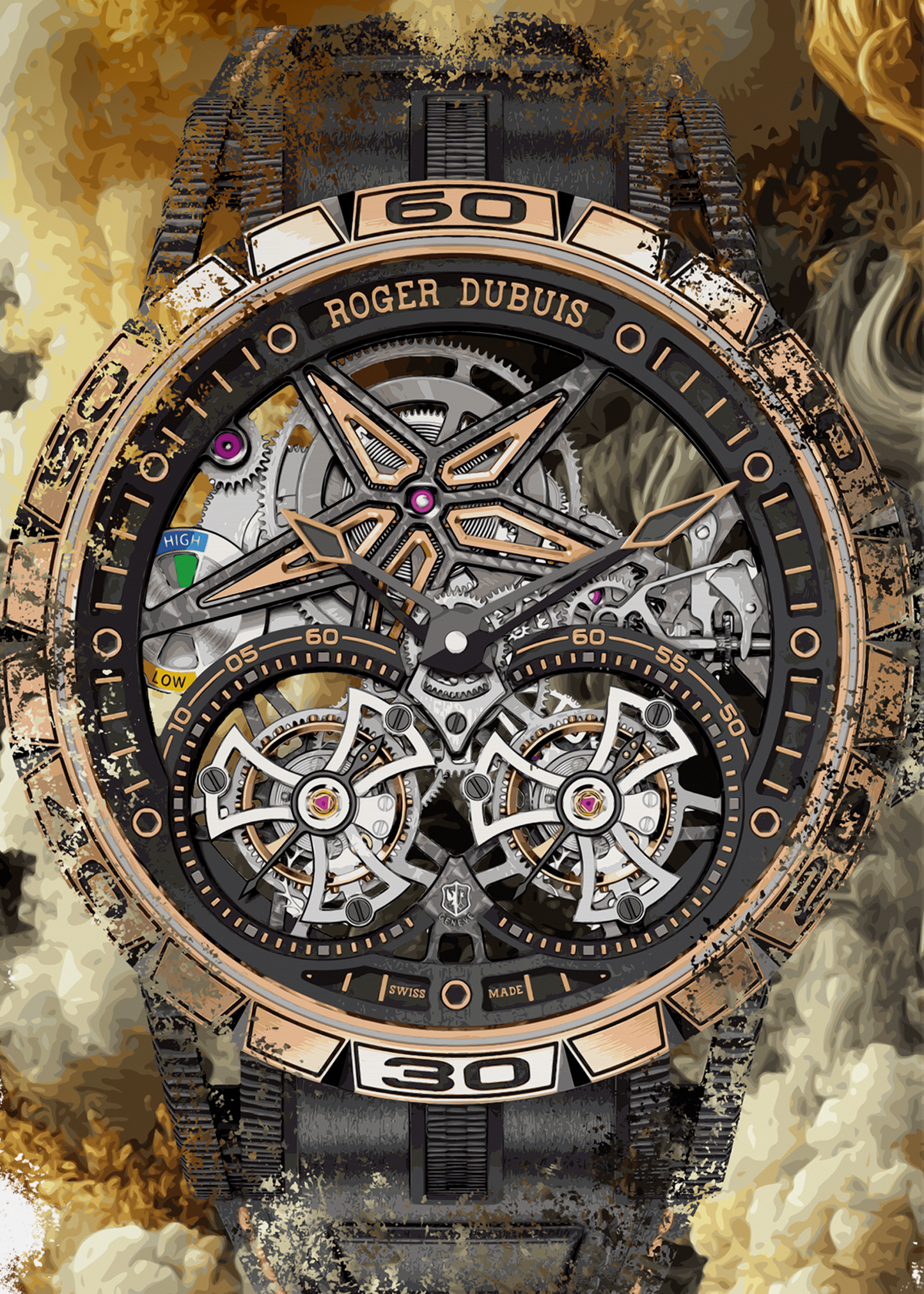 Excalibur Spider Carbon Ref. RDDBEX0674 Watch Art Print Poster