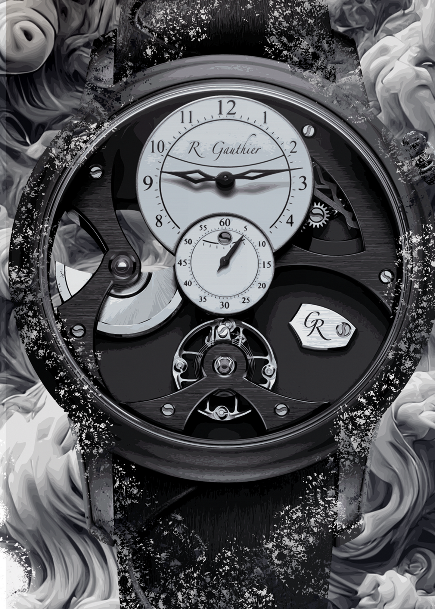 Insight Micro-rotor Black Titanium Ref. MON00380 Watch Art Print Poster