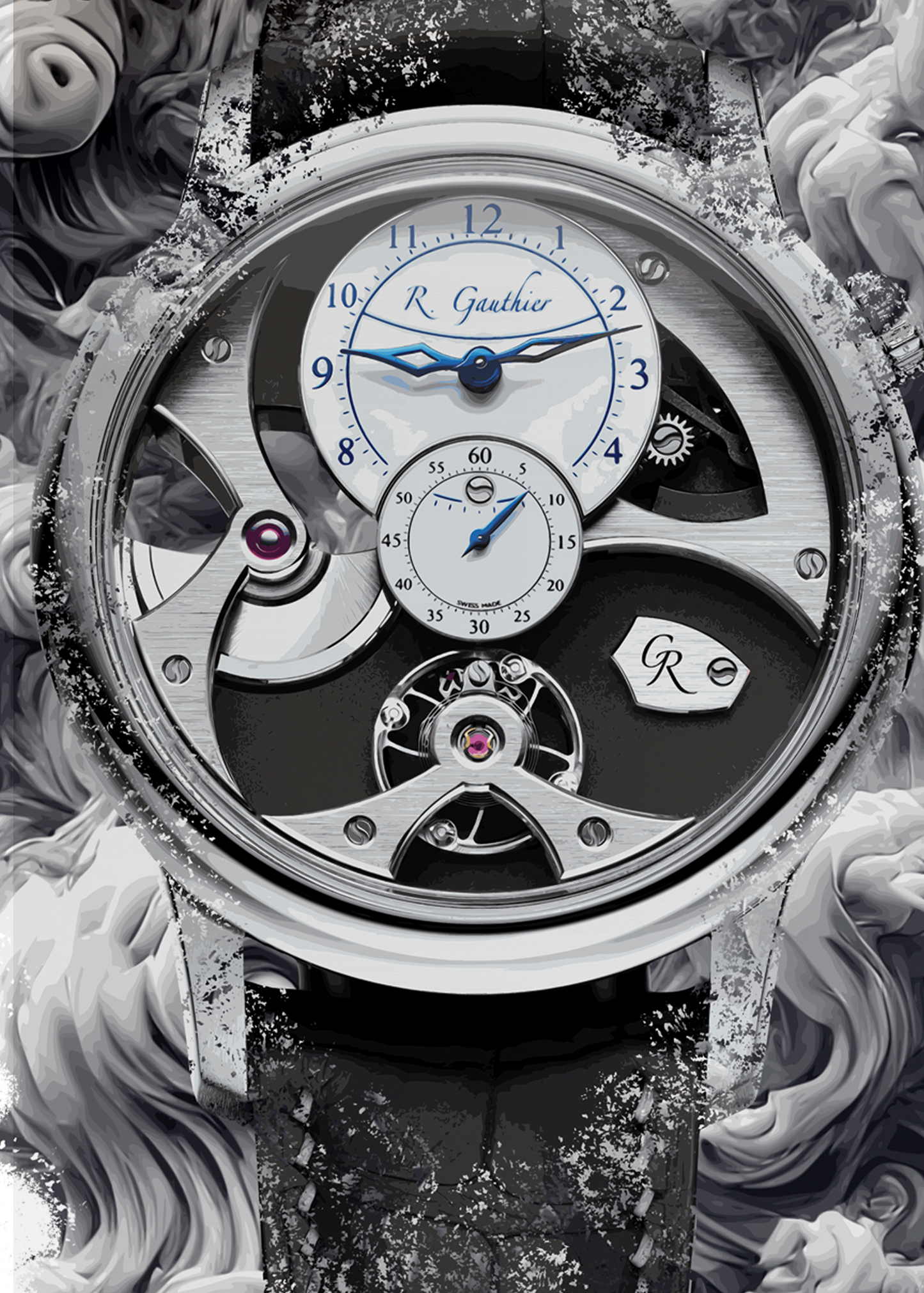 Insight Micro-rotor Natural Titanium Ref. MON00375 Watch Art Print Poster