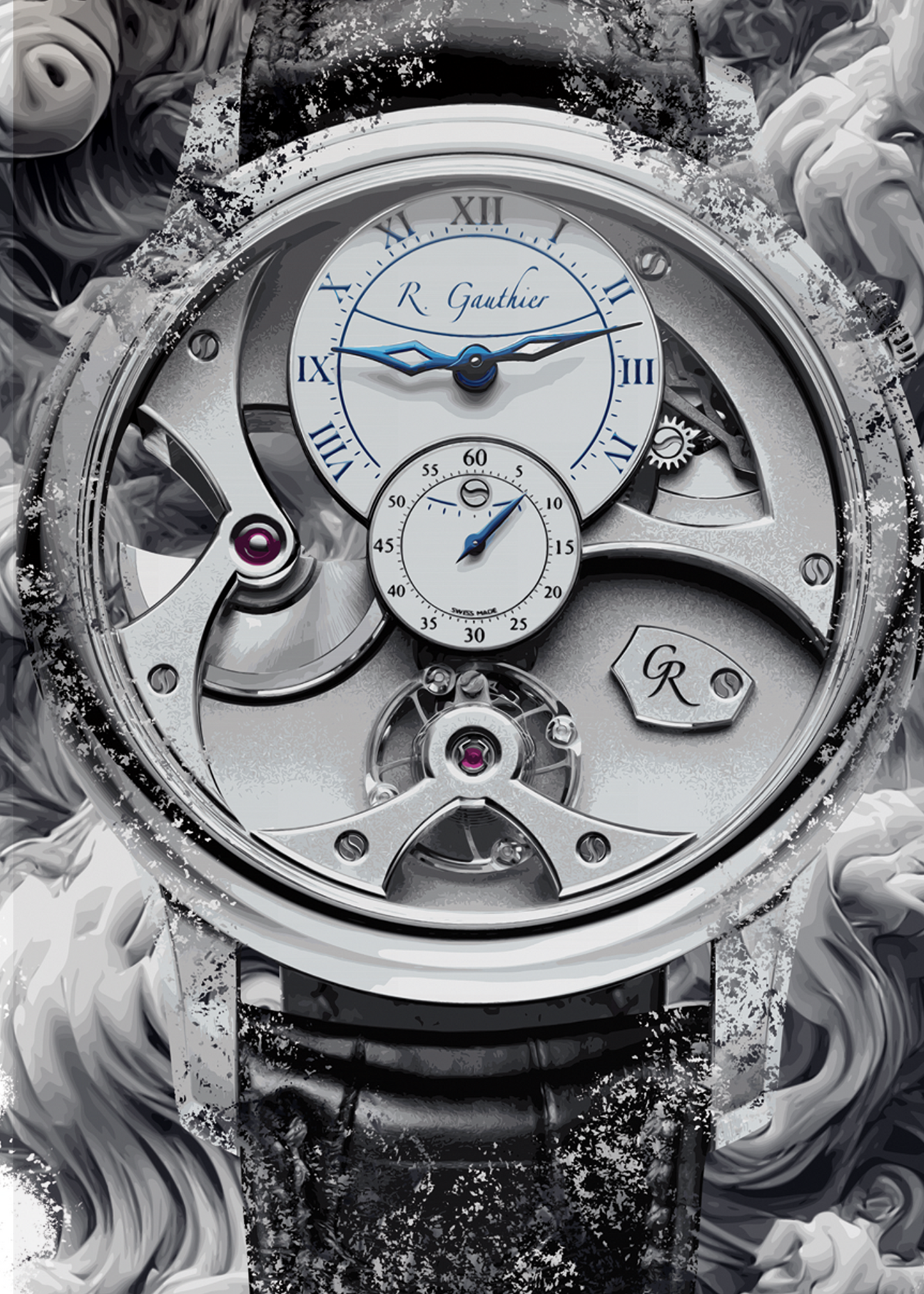 Insight Micro-rotor Platinum Ref. MON00300 Watch Art Print Poster