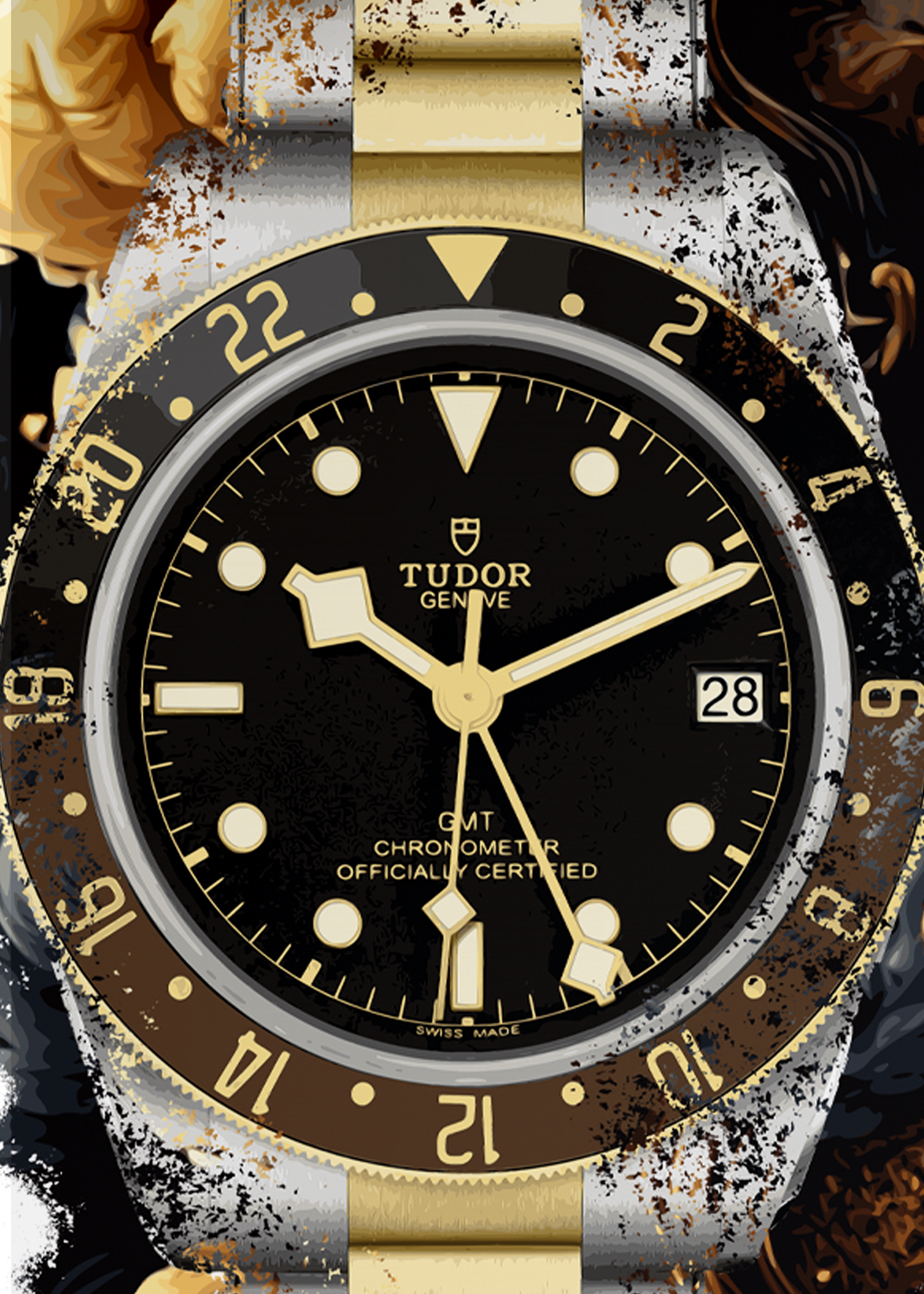Black Bay GMT S&G Ref. M79833MN-0001 Watch Art Print Poster
