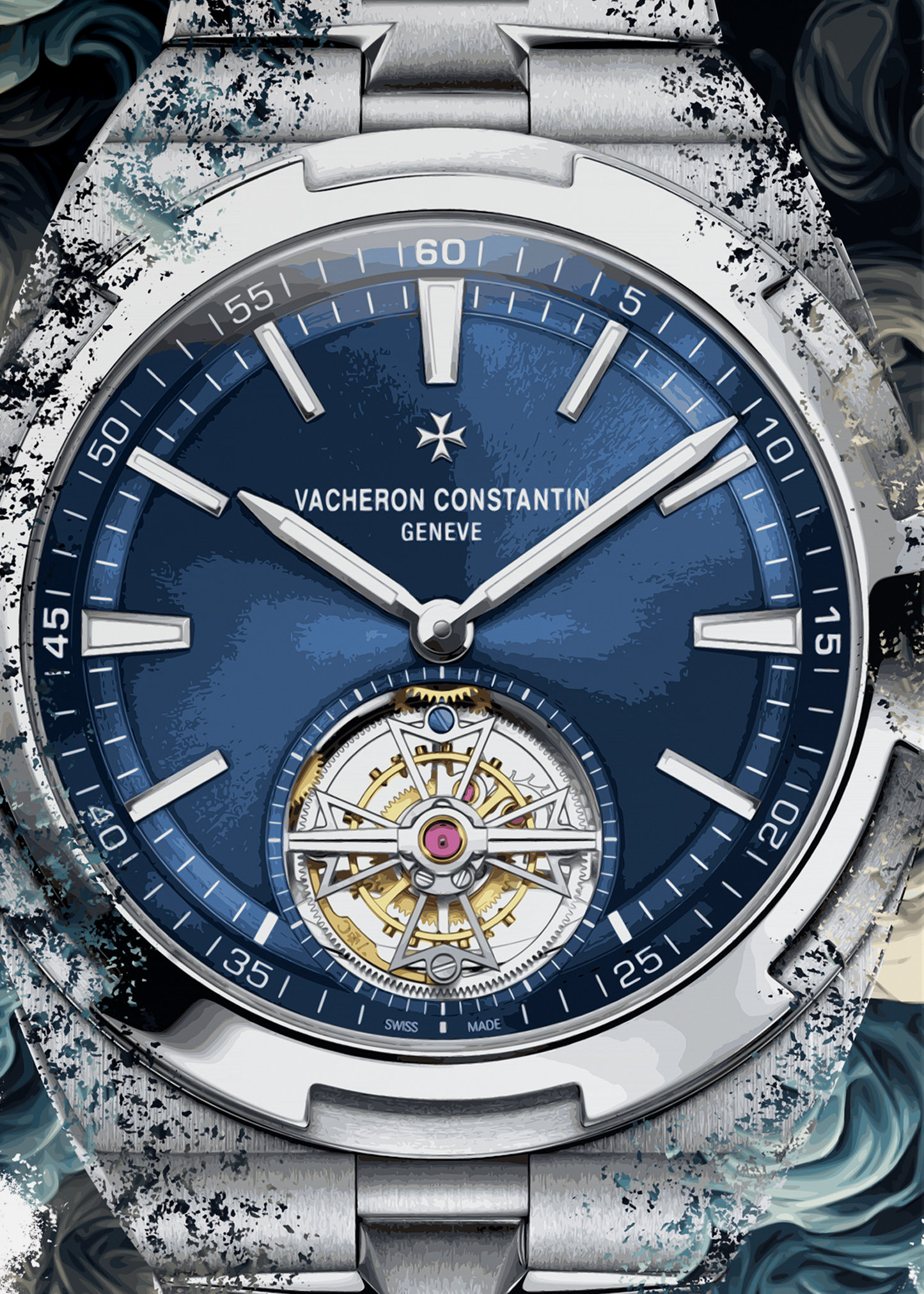 Overseas Tourbillon Ref. 6000V/110A-B544 Watch Art Print Poster