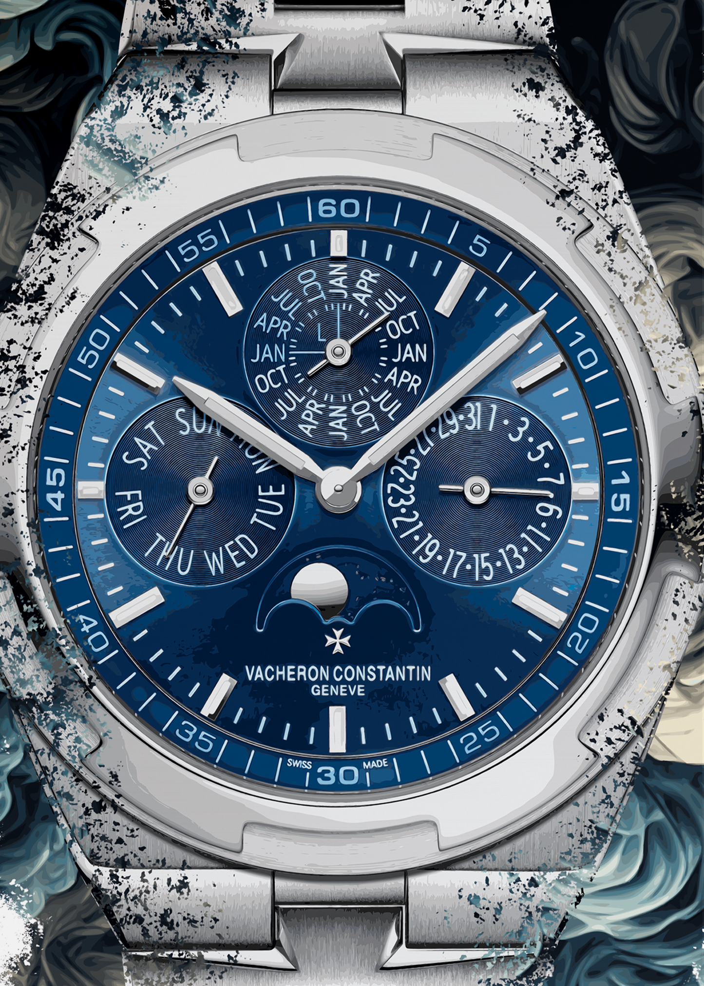 Overseas Perpetual Calendar Ultra-Thin Ref. 4300V/120G-B945 Watch Art Pint Poster