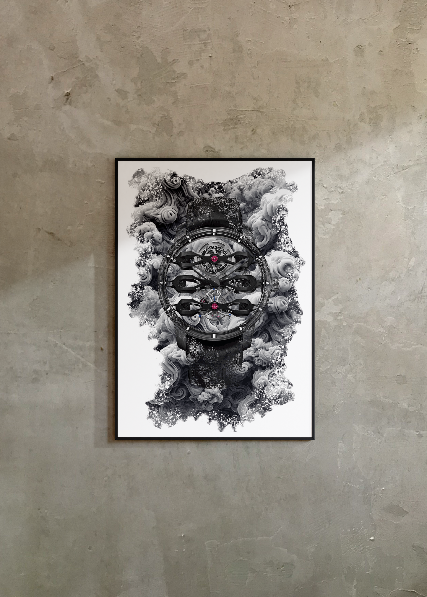 Tourbillon with Three Flying Bridges – Aston Martin Edition Ref. 99296-21-001-BA6A Watch Art Print Poster
