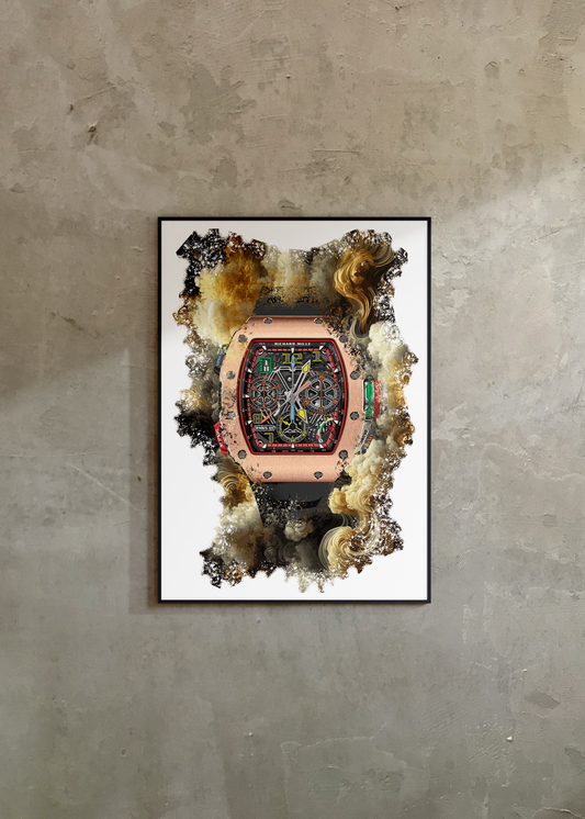 RM 65-01 Red Gold and Carbon TPT Watch Art Print Poster