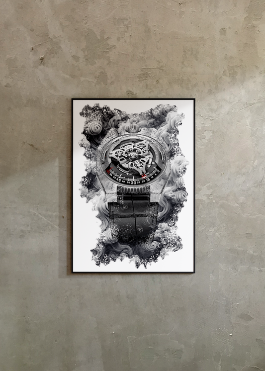 UR-100 SpaceTime Iron Watch Art Print Poster