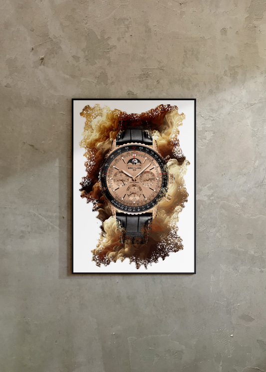 Navitimer B19 Chronograph 43 Perpetual Calendar 140th Anniversary Ref. RB19101A1H1P1 Watch Art Print Poster